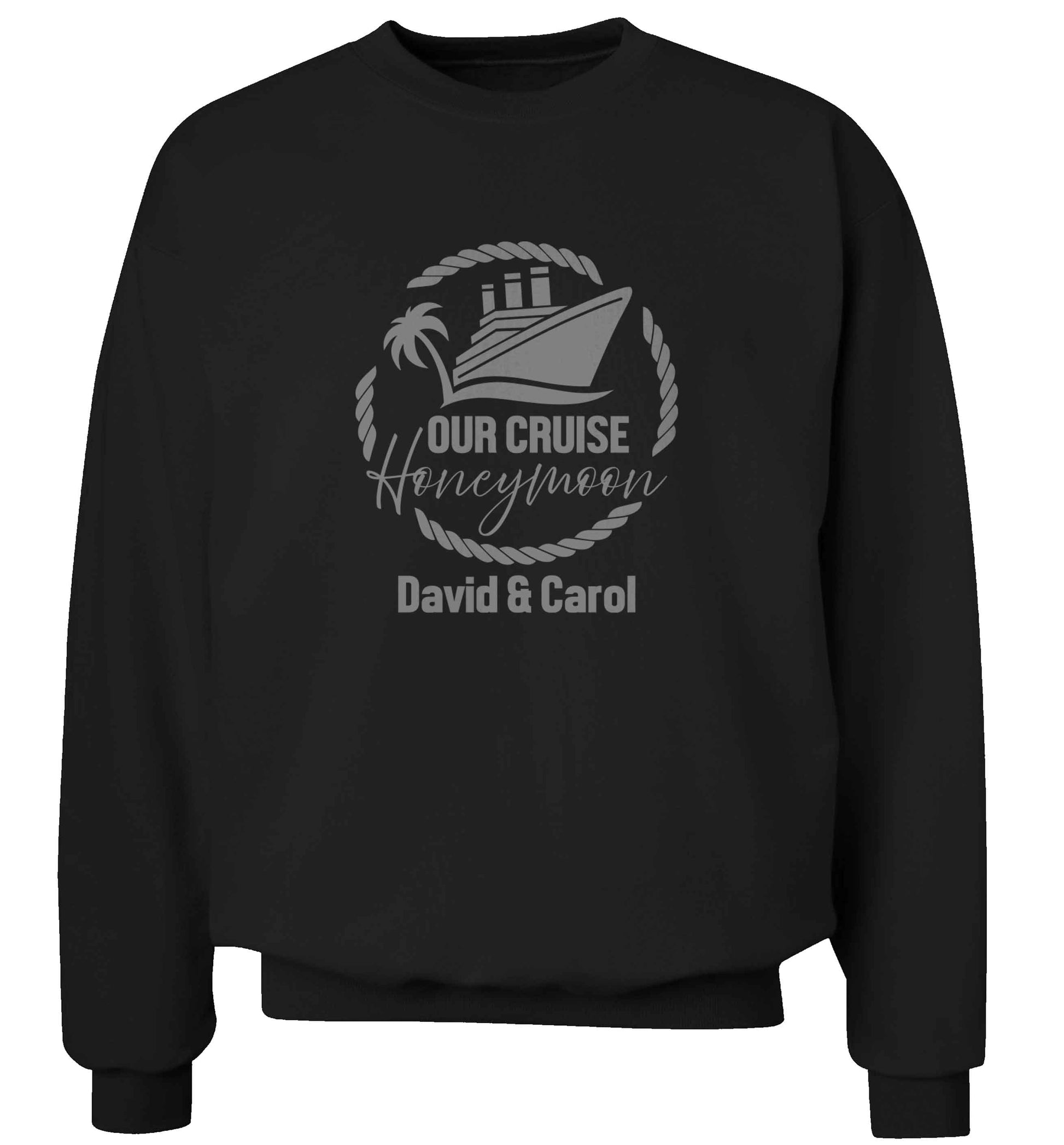 Our cruise honeymoon personalised adult's unisex black sweater 2XL