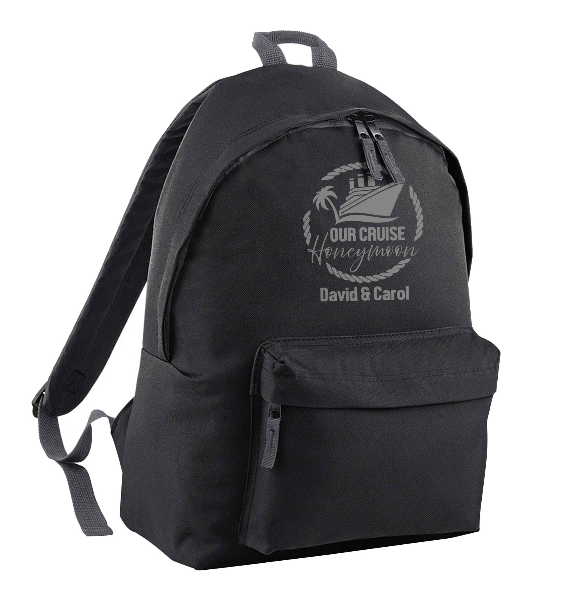 Our cruise honeymoon personalised black adults backpack