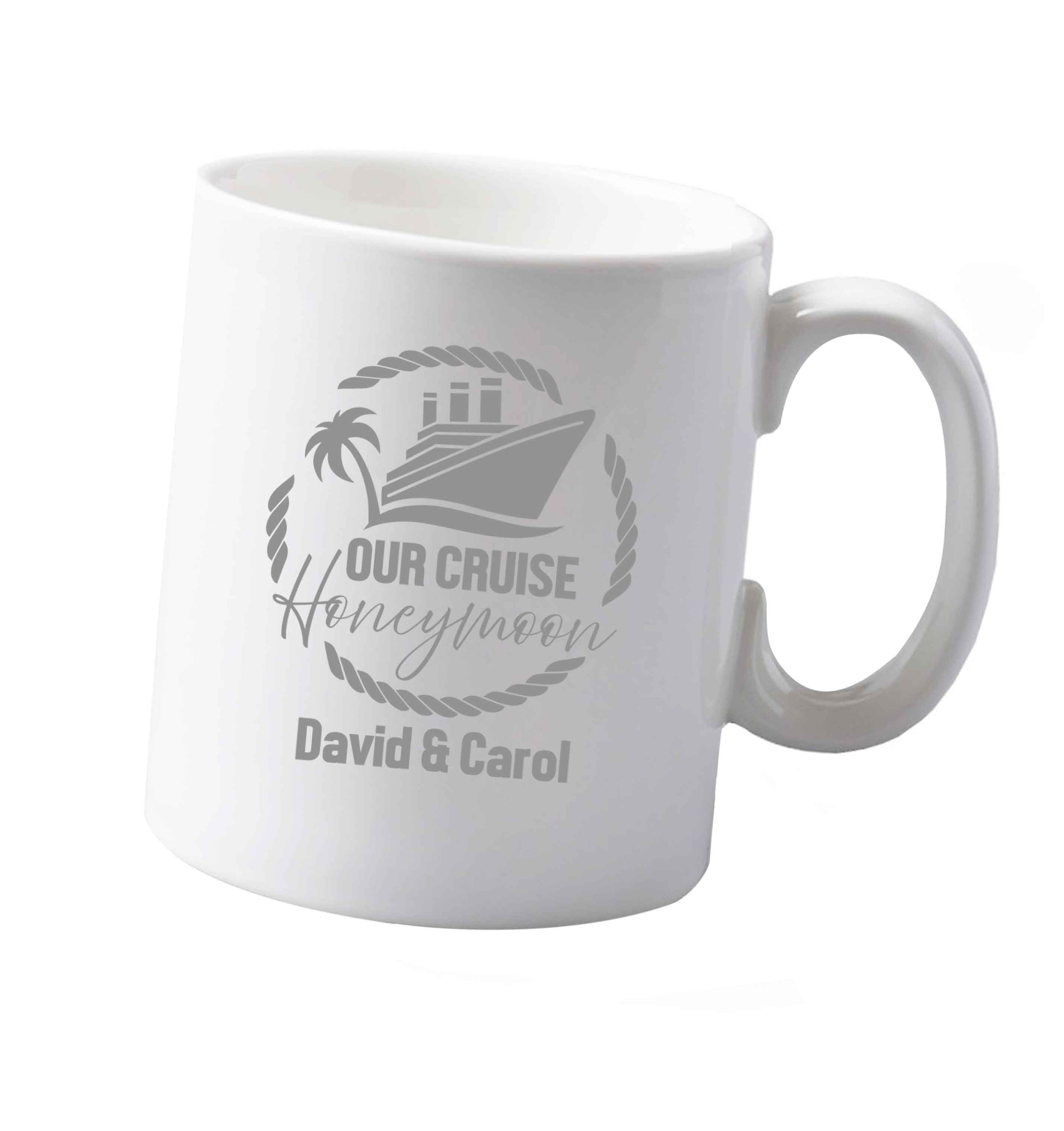 10 oz Our cruise honeymoon personalised ceramic mug both sides