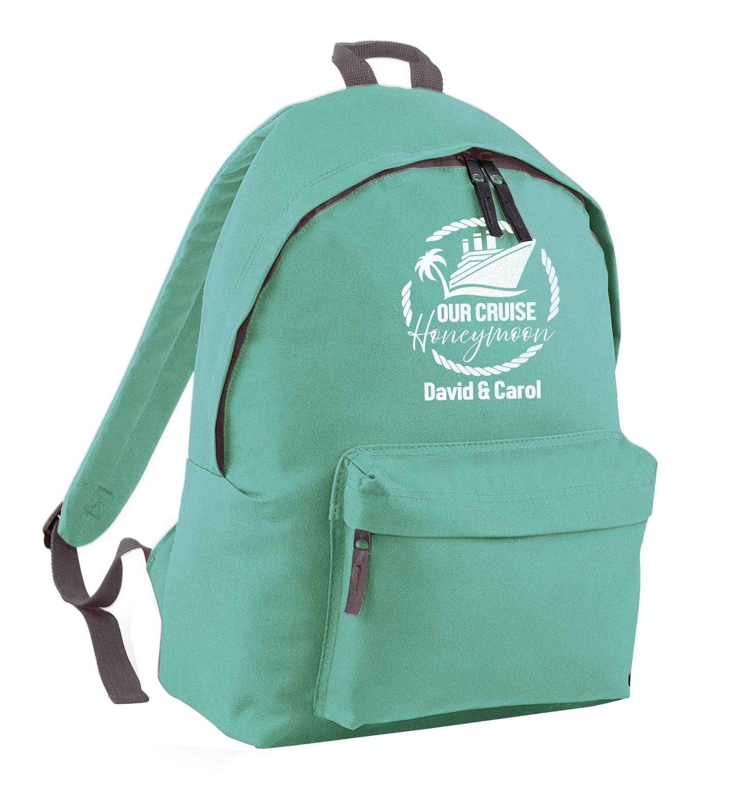 Our cruise honeymoon personalised mint adults backpack
