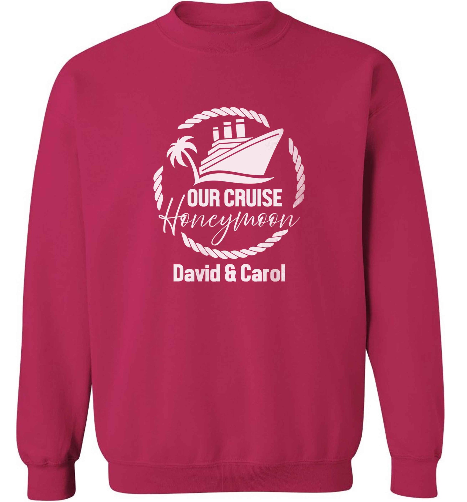 Our cruise honeymoon personalised adult's unisex pink sweater 2XL
