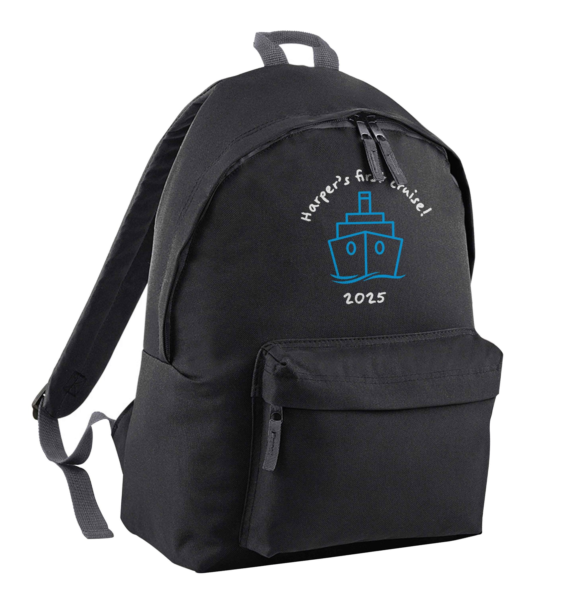 Personalised first cruise black adults backpack