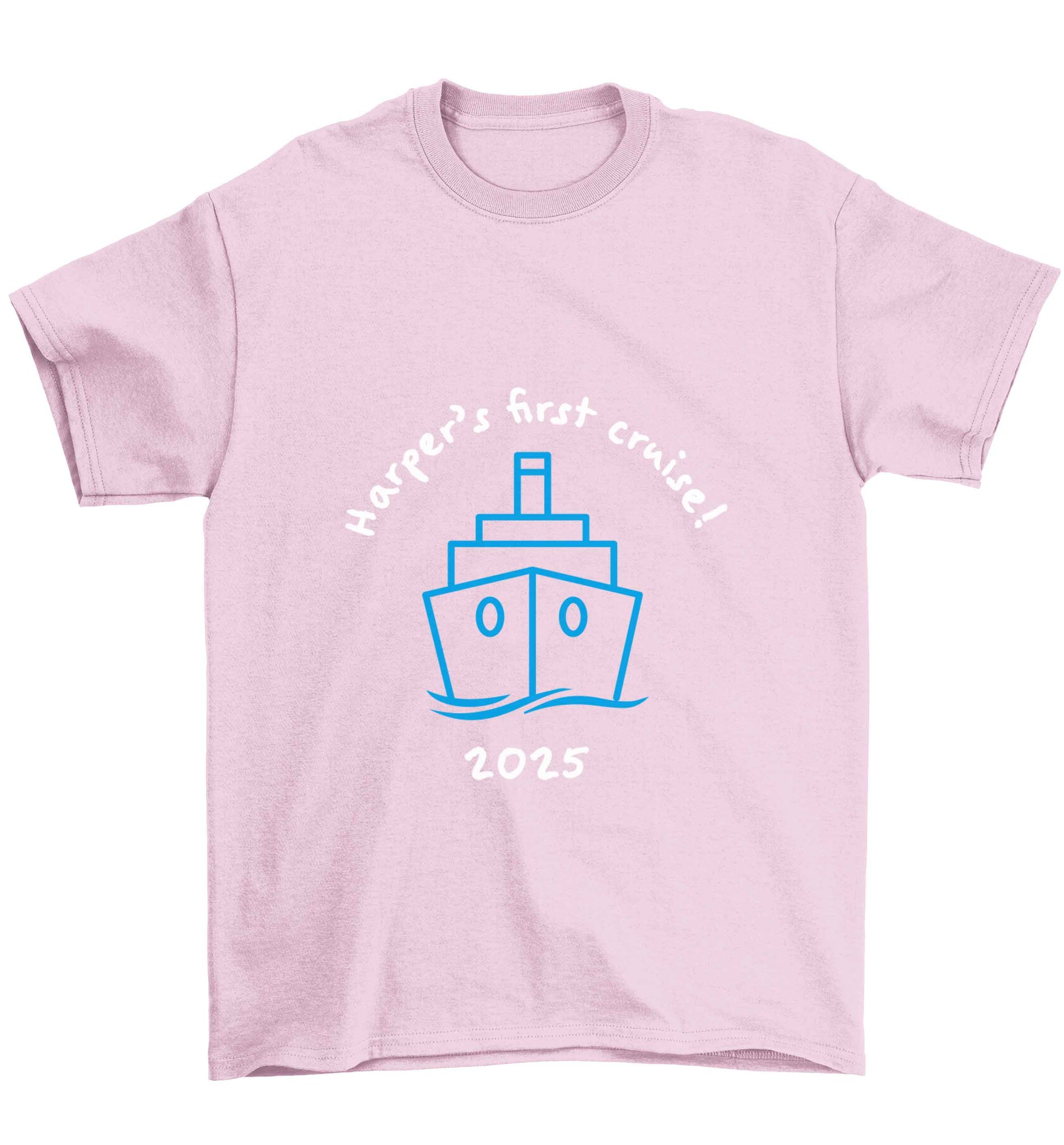 Personalised first cruise Children's light pink Tshirt 12-13 Years