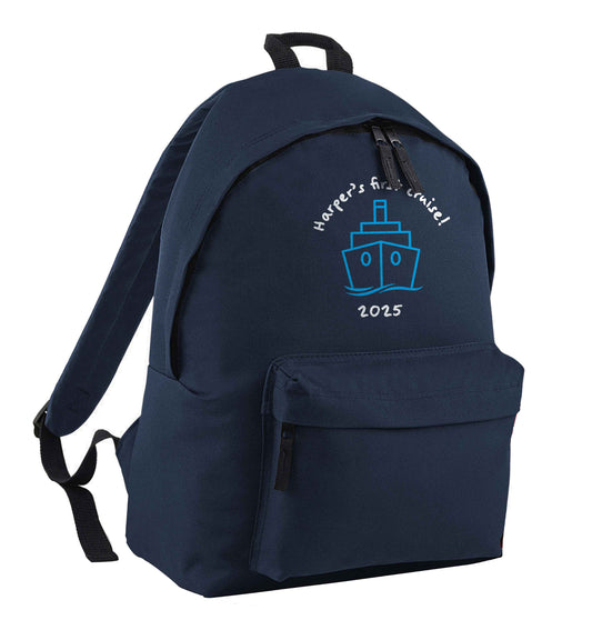 Personalised first cruise navy children's backpack
