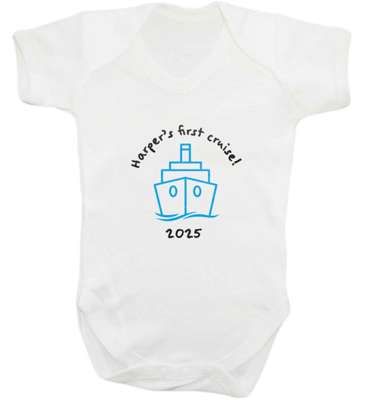 Personalised first cruise baby vest white 18-24 months