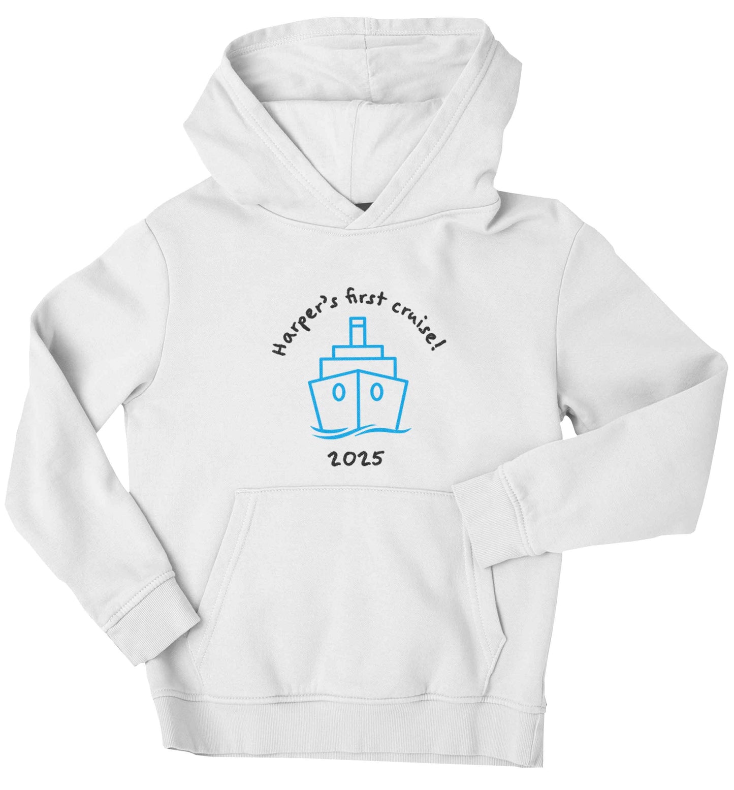 Personalised first cruise children's white hoodie 12-13 Years