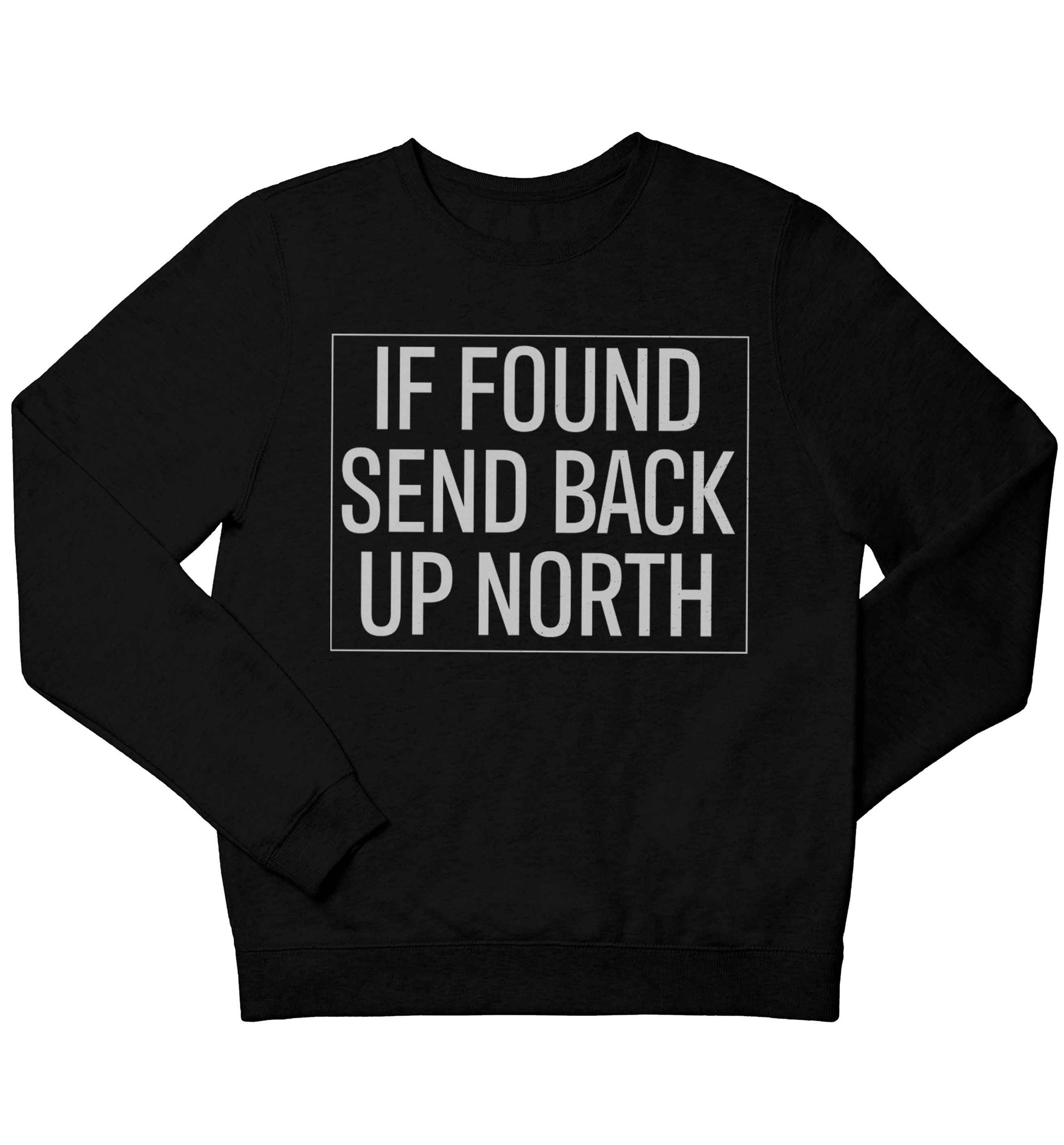 If found send back up North children's black sweater 12-13 Years