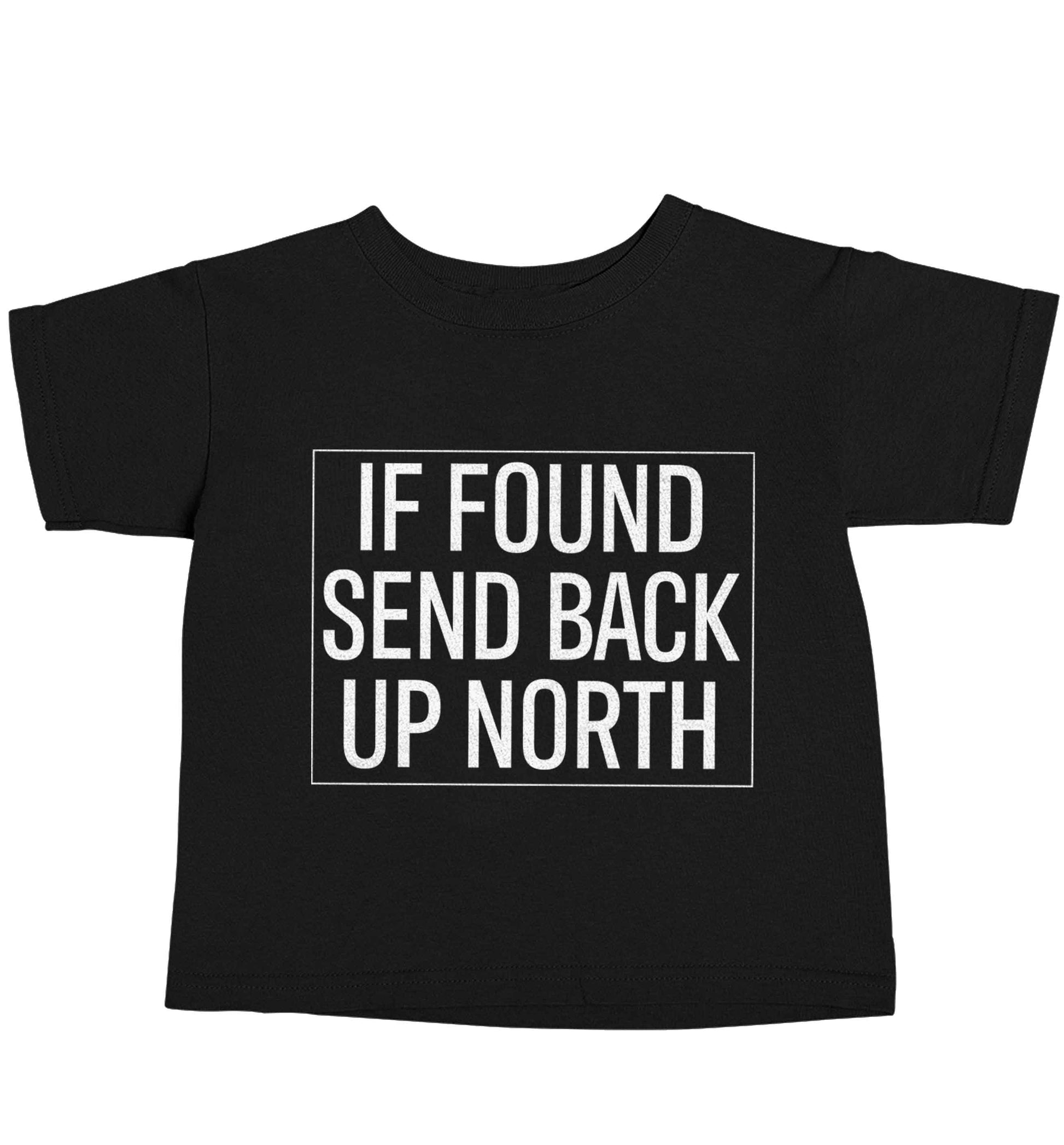 If found send back up North Black baby toddler Tshirt 2 years
