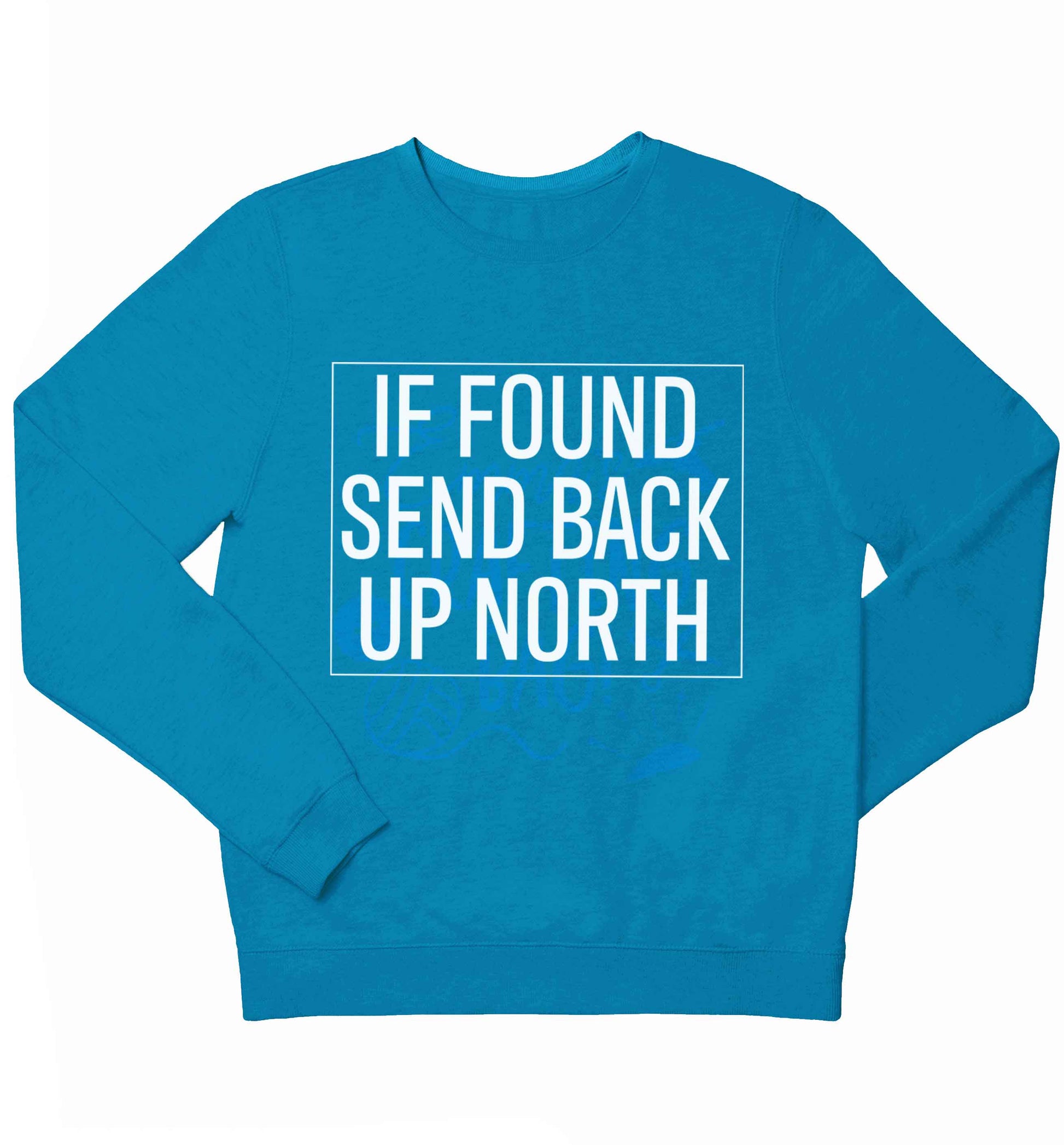If found send back up North children's blue sweater 12-13 Years