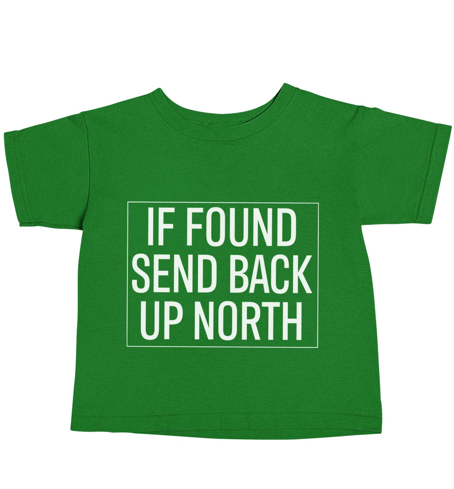 If found send back up North green baby toddler Tshirt 2 Years