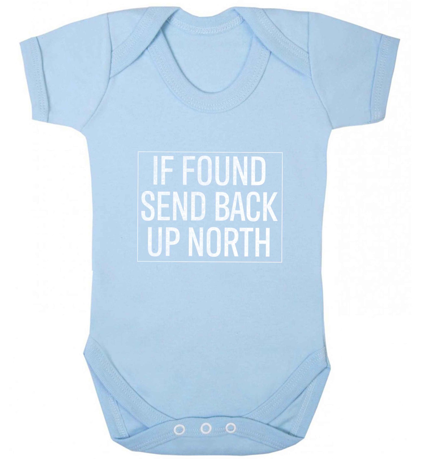 If found send back up North baby vest pale blue 18-24 months
