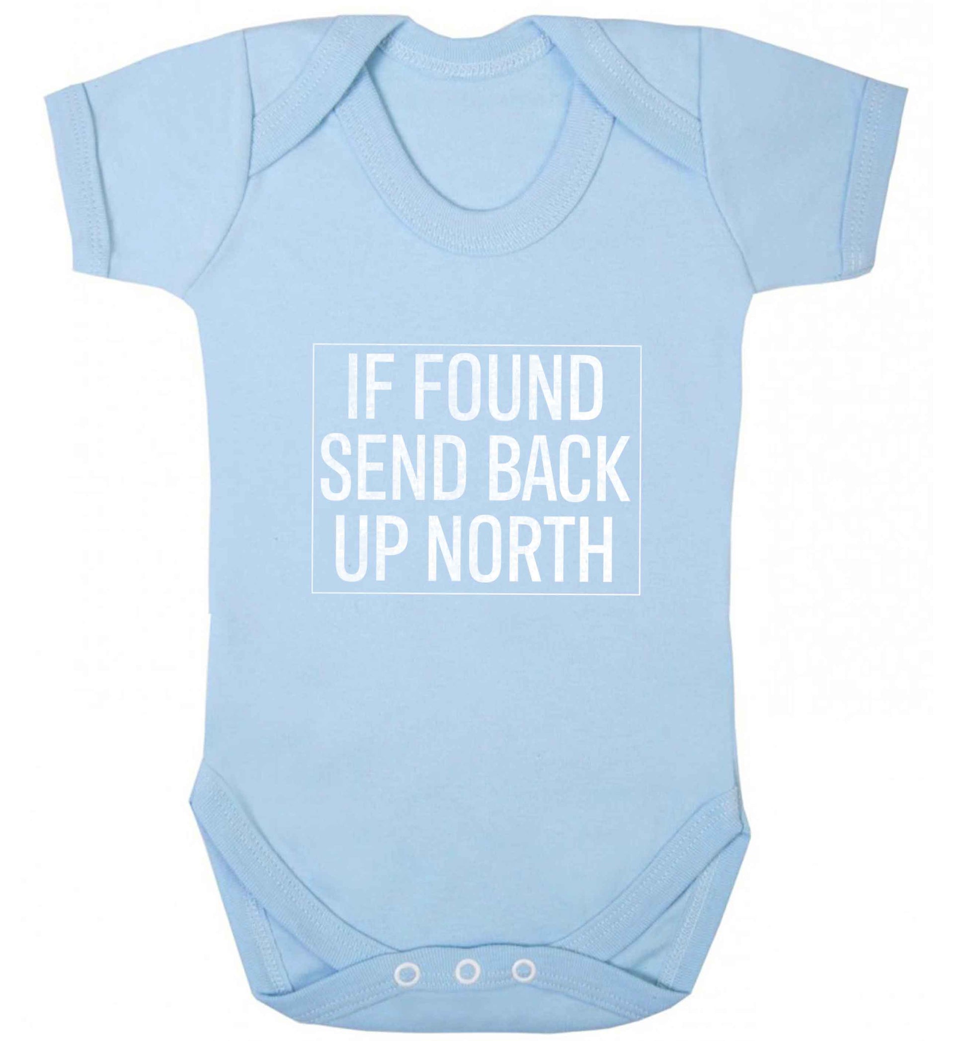 If found send back up North baby vest pale blue 18-24 months