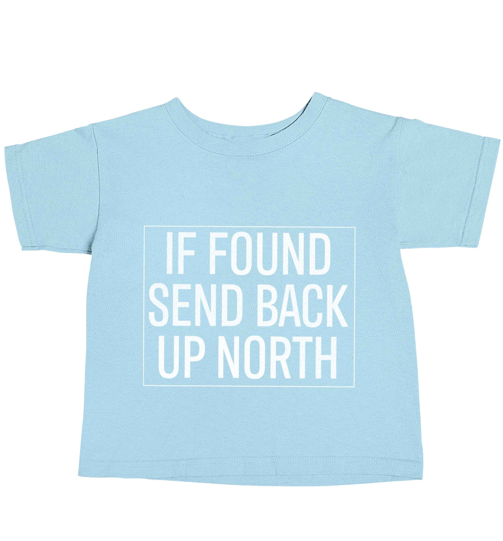 If found send back up North light blue baby toddler Tshirt 2 Years