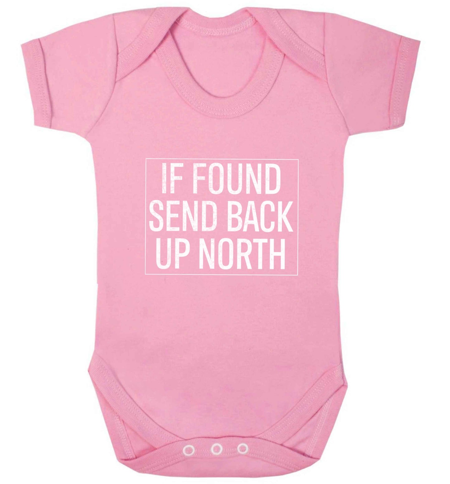 If found send back up North baby vest pale pink 18-24 months