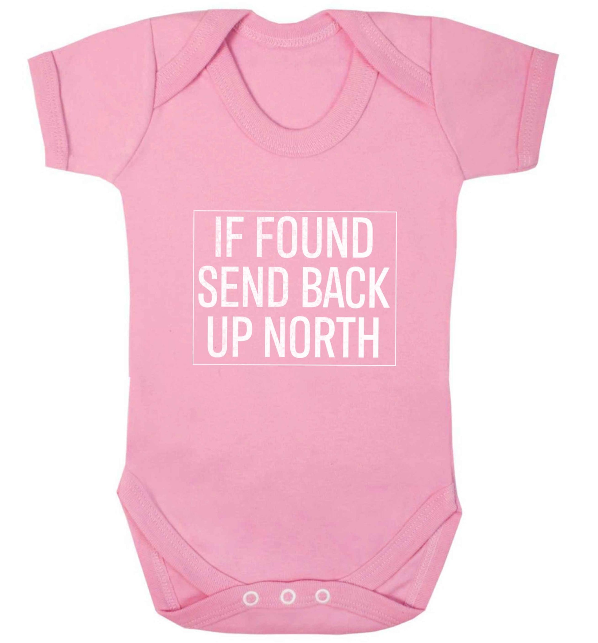 If found send back up North baby vest pale pink 18-24 months