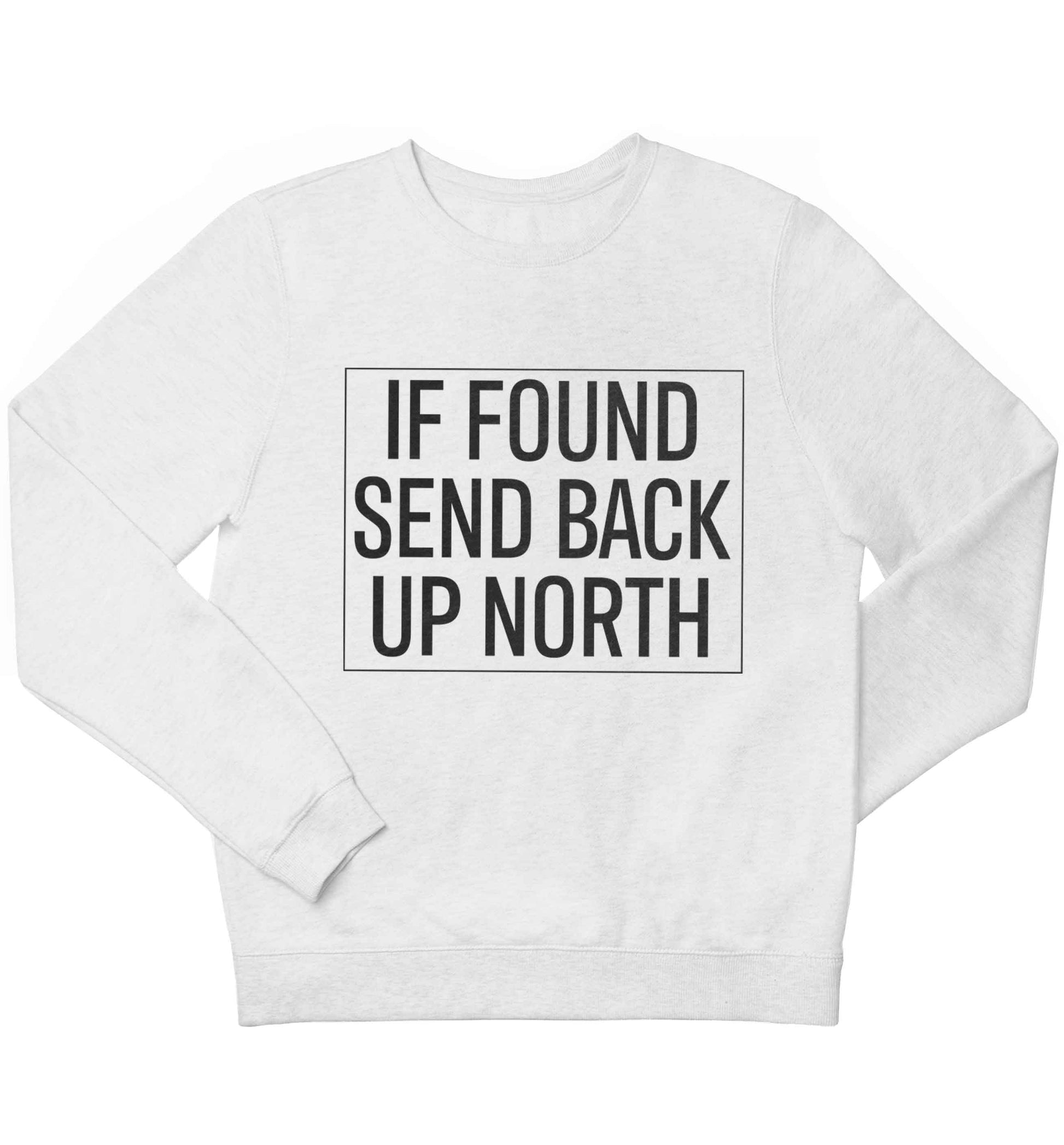 If found send back up North children's white sweater 12-13 Years
