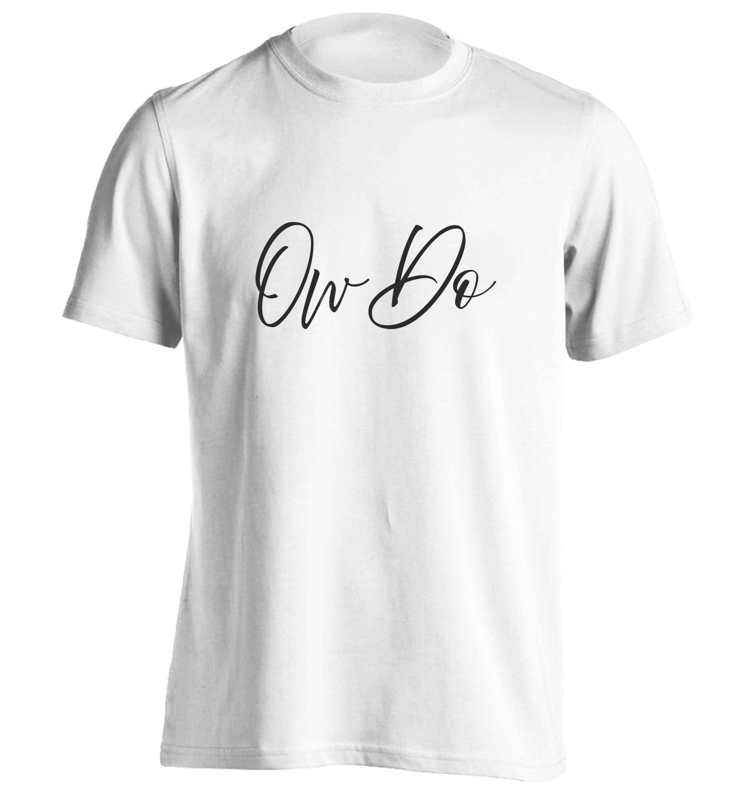 Ow do adults unisex white Tshirt 2XL