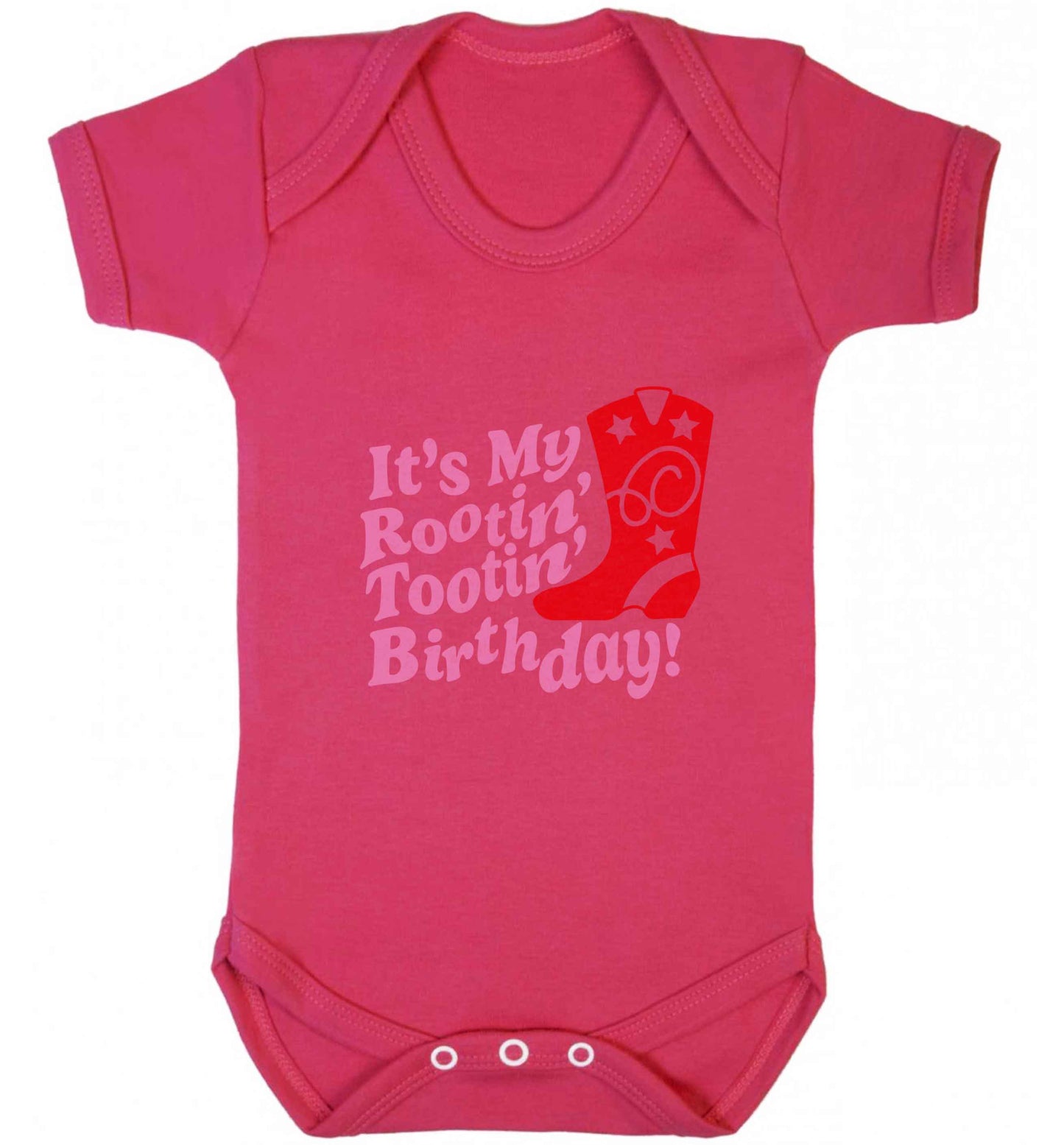It's my rootin' tootin' birthday! baby vest dark pink 18-24 months
