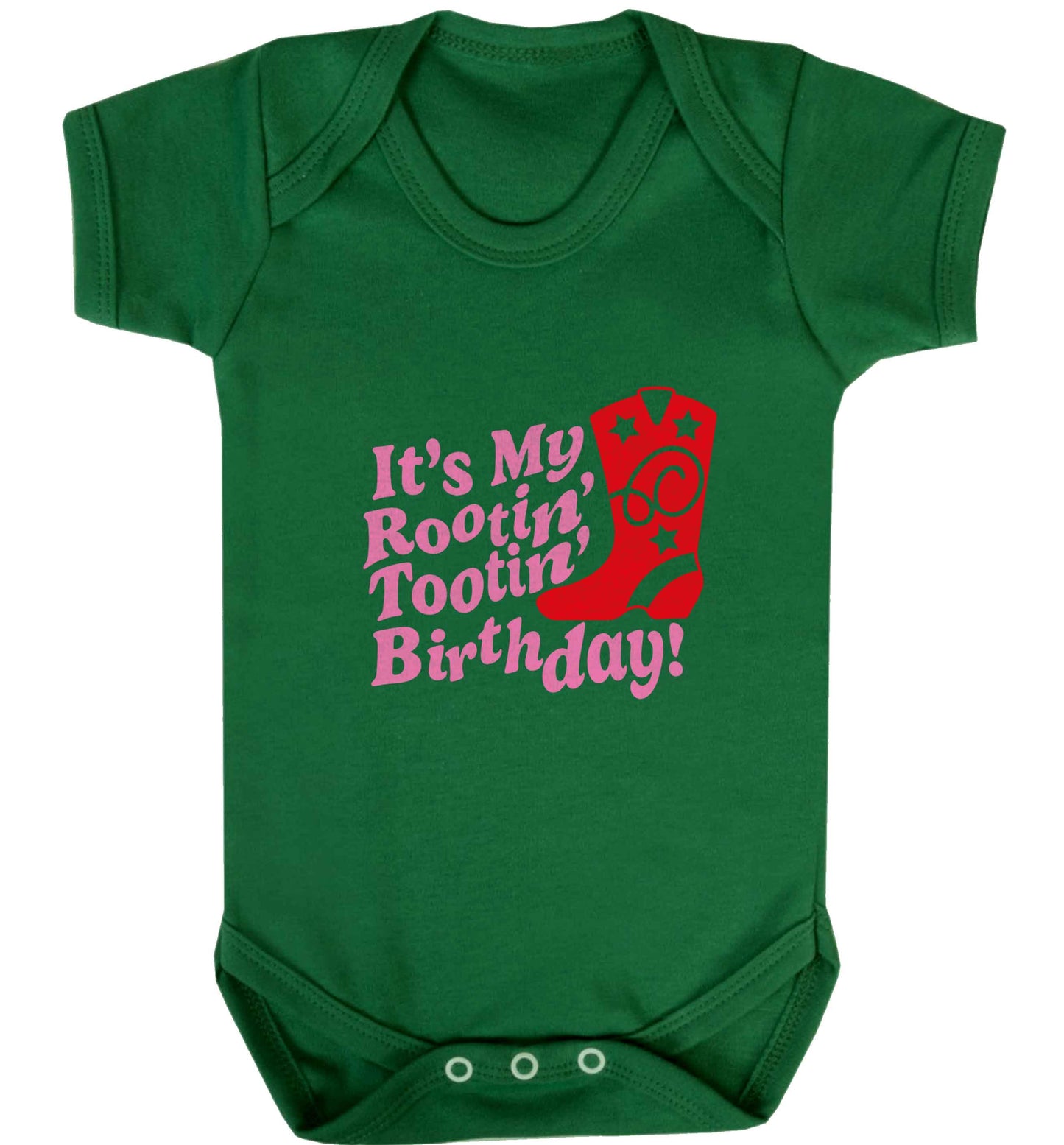 It's my rootin' tootin' birthday! baby vest green 18-24 months