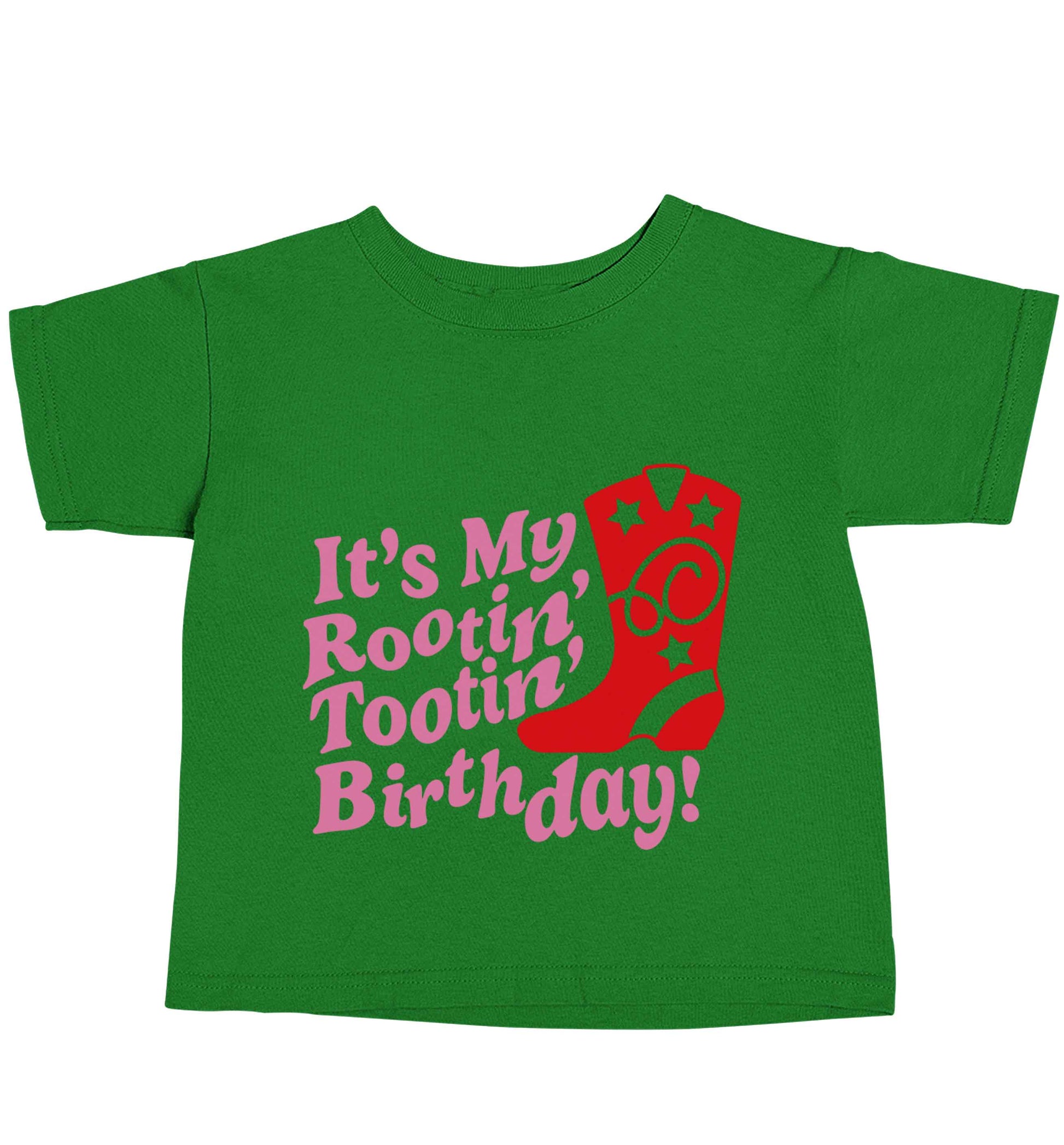 It's my rootin' tootin' birthday! green baby toddler Tshirt 2 Years