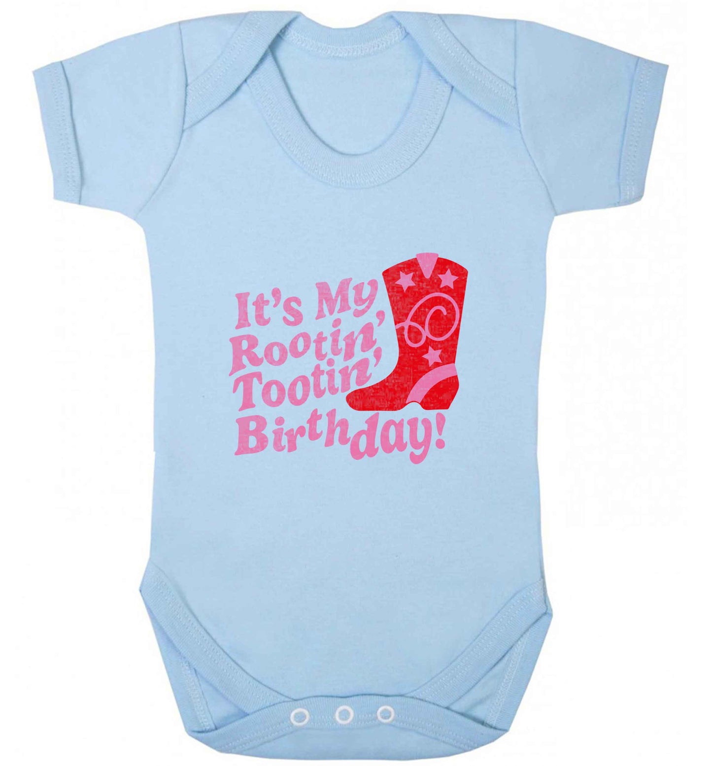 It's my rootin' tootin' birthday! baby vest pale blue 18-24 months
