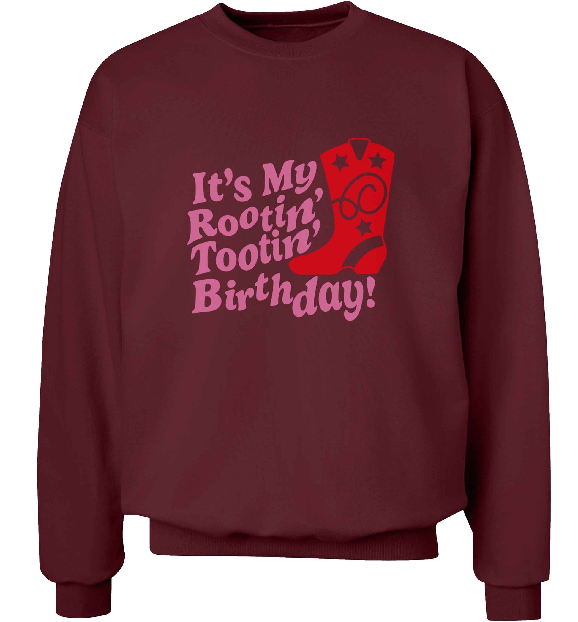 It's my rootin' tootin' birthday! adult's unisex maroon sweater 2XL