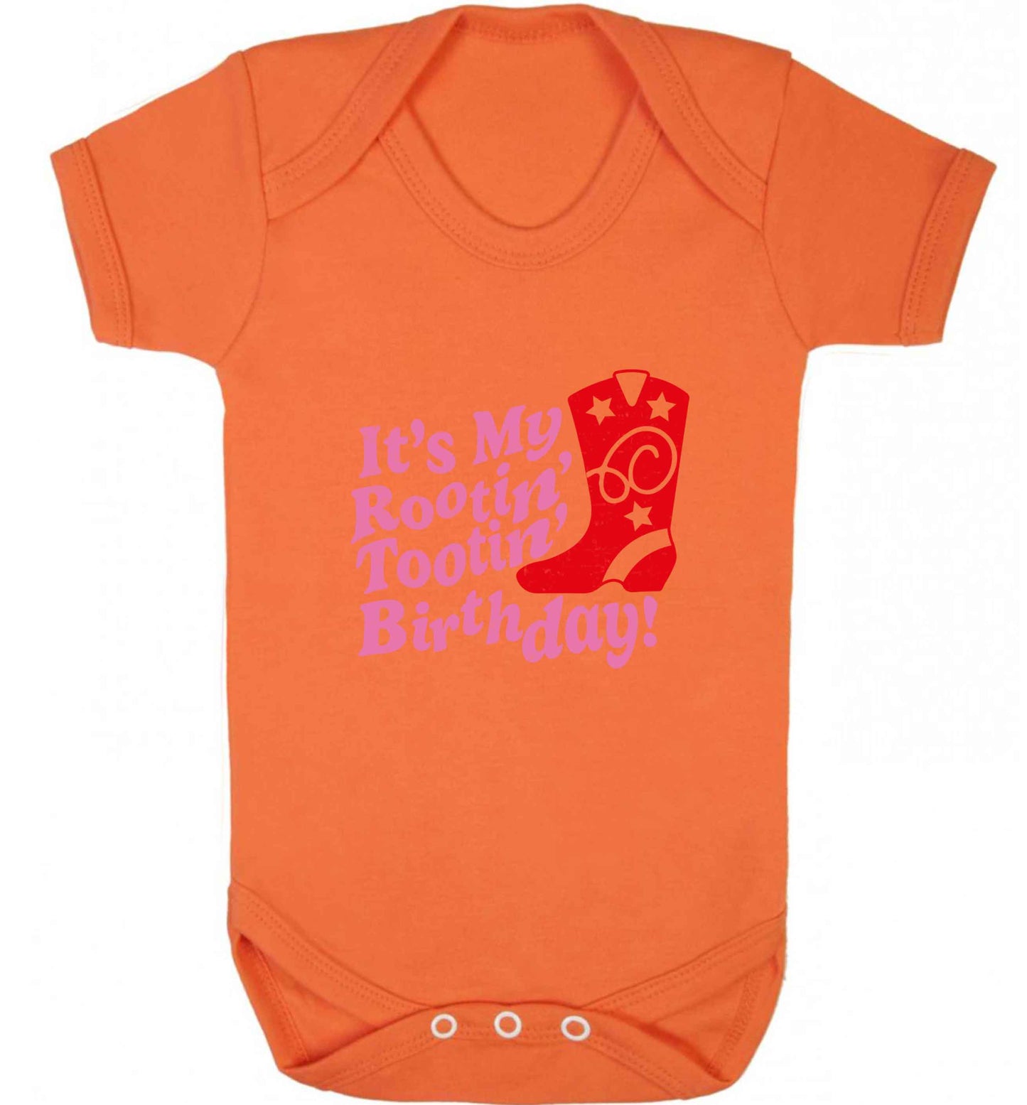 It's my rootin' tootin' birthday! baby vest orange 18-24 months