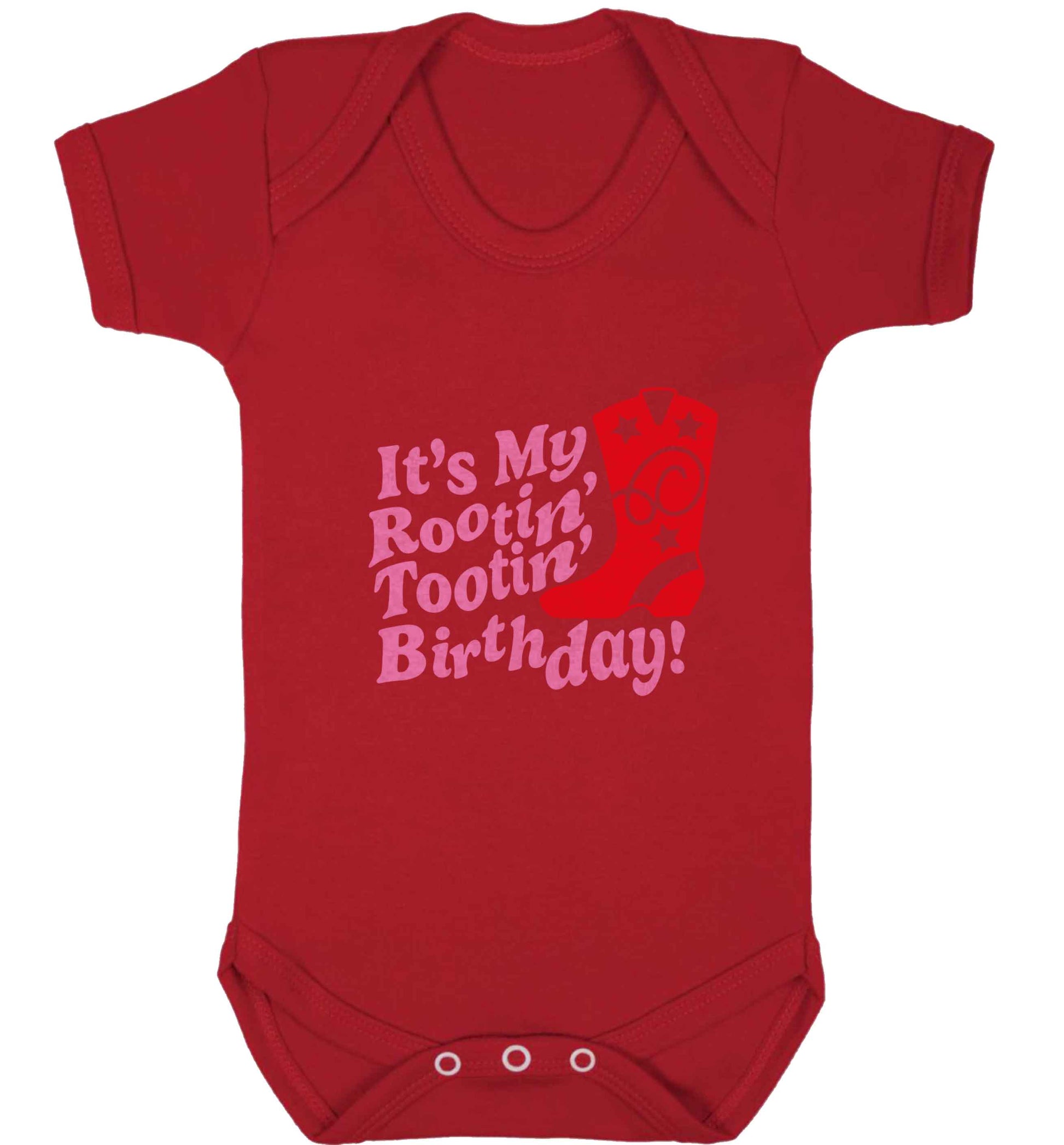 It's my rootin' tootin' birthday! baby vest red 18-24 months