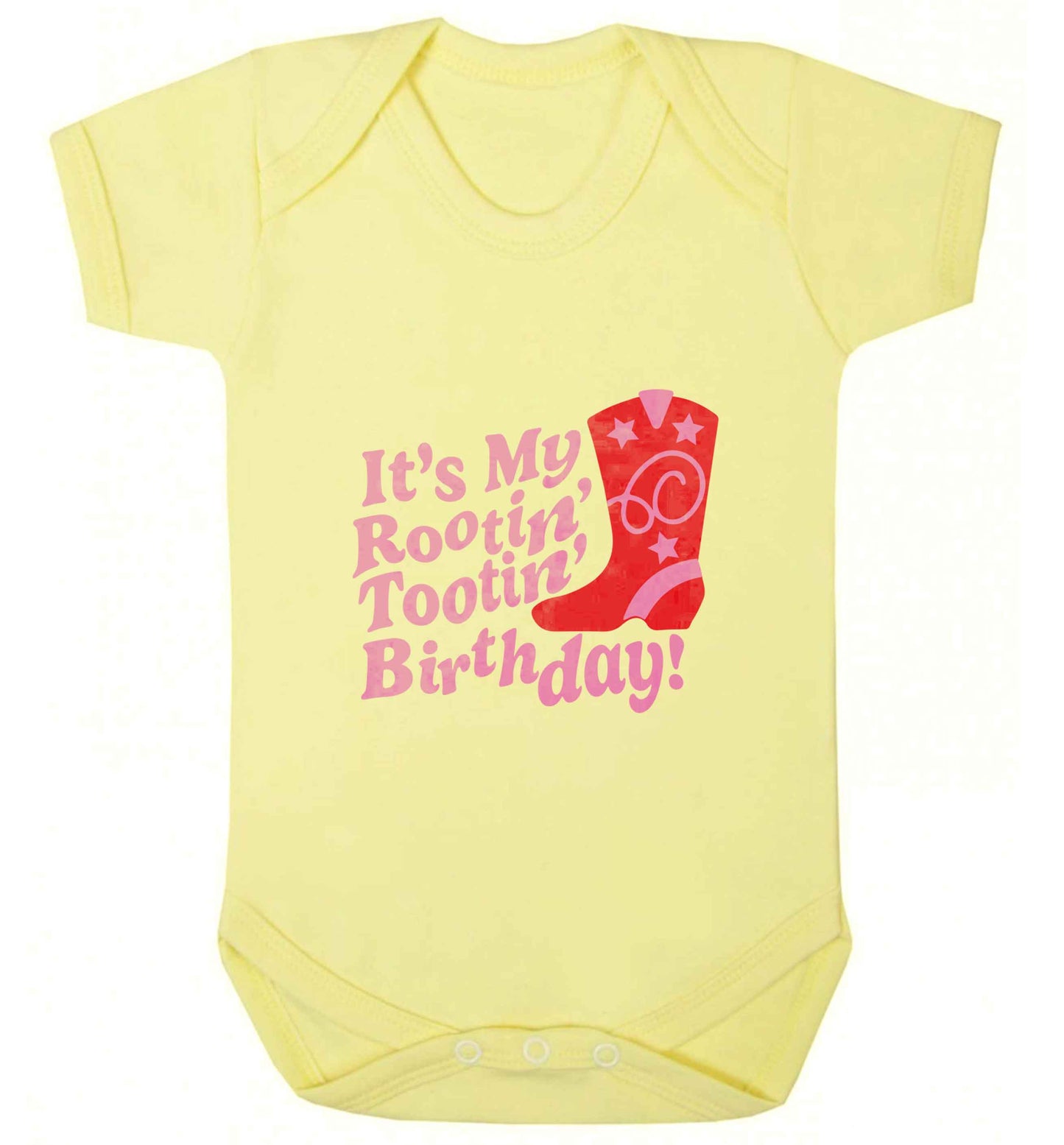 It's my rootin' tootin' birthday! baby vest pale yellow 18-24 months