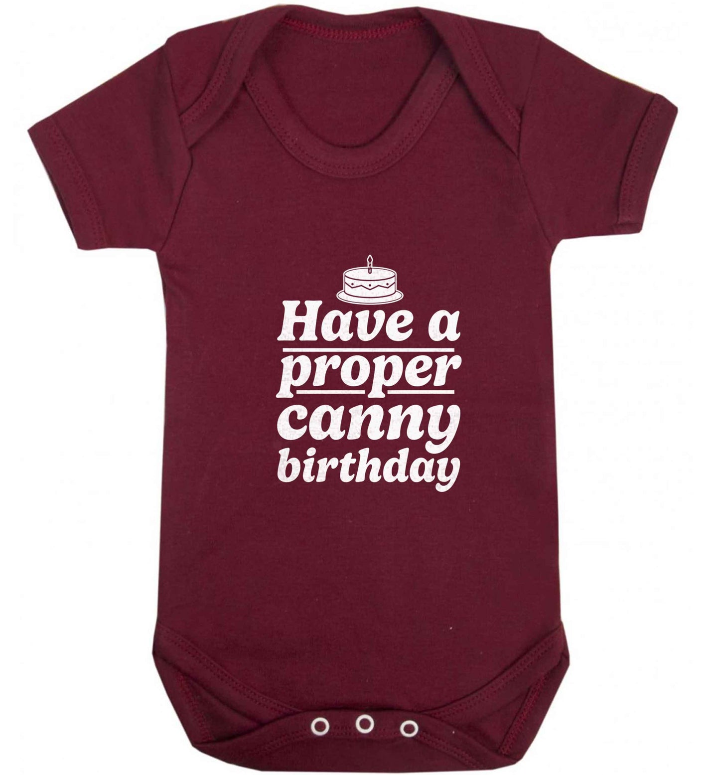 Have a proper canny birthday baby vest maroon 18-24 months