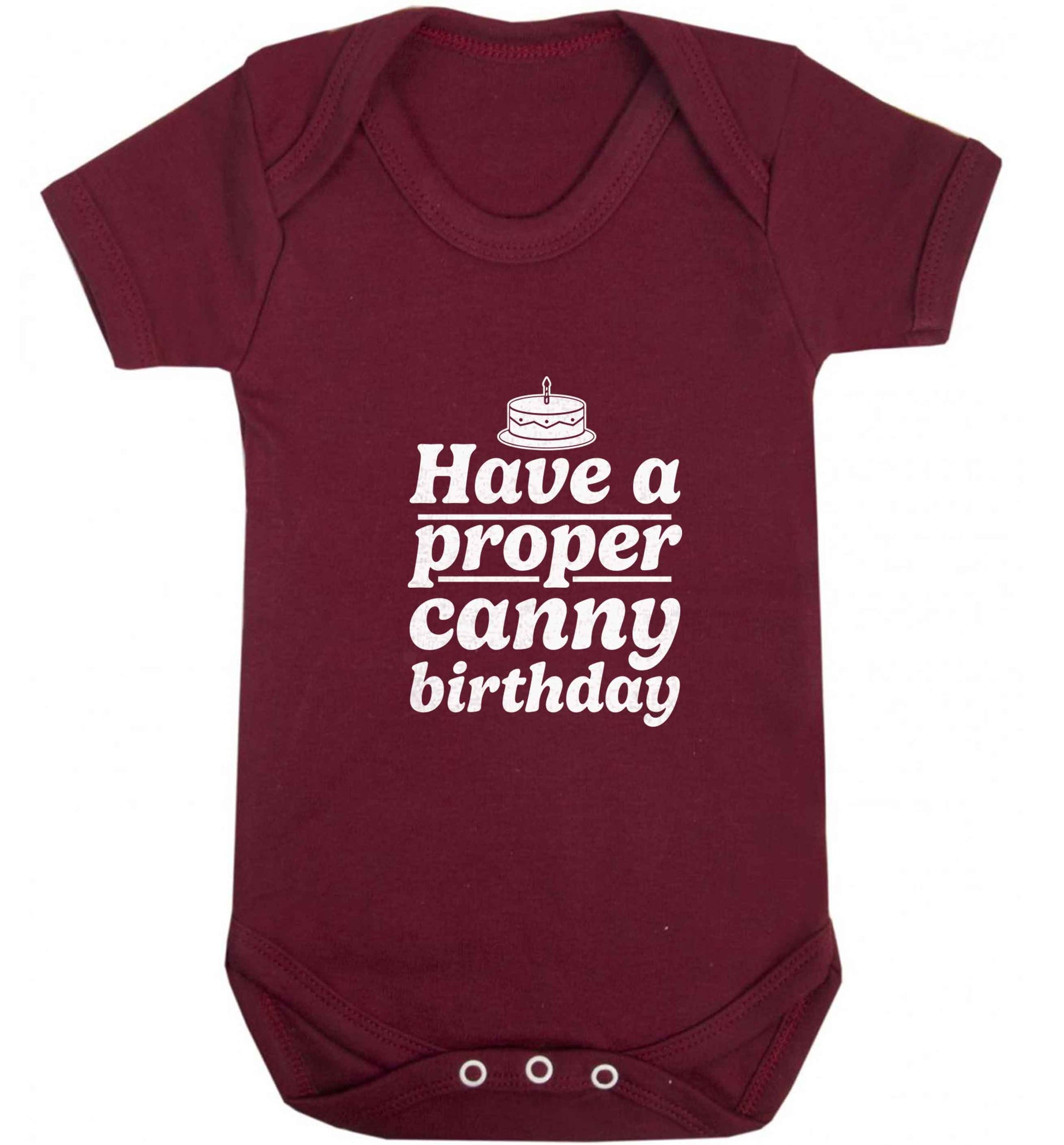 Have a proper canny birthday baby vest maroon 18-24 months
