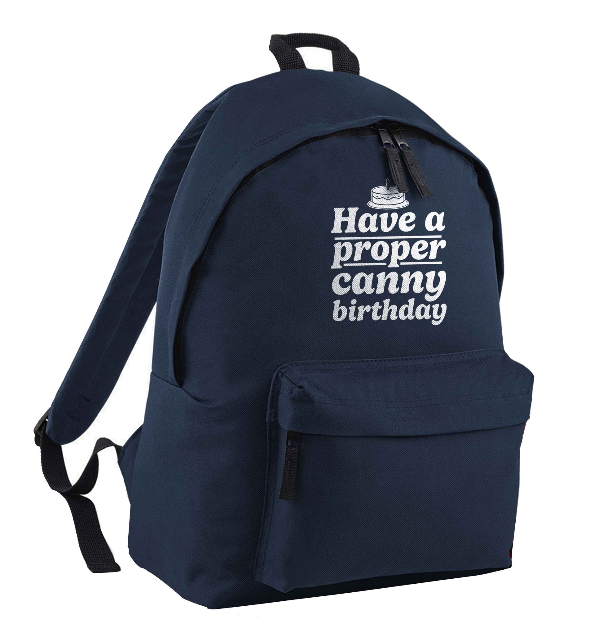 Have a proper canny birthday navy children's backpack