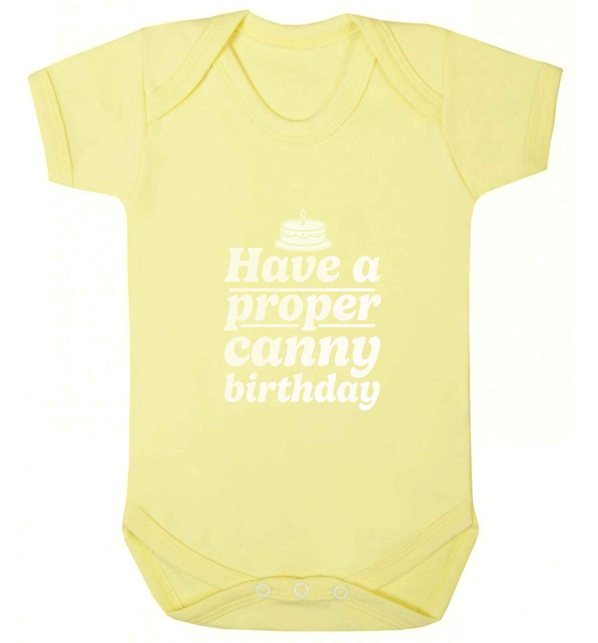 Have a proper canny birthday baby vest pale yellow 18-24 months