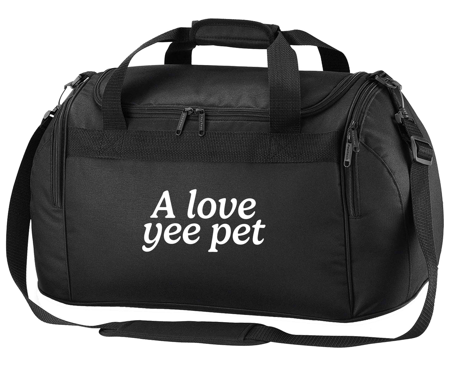 A love yee pet black holdall / duffel bag