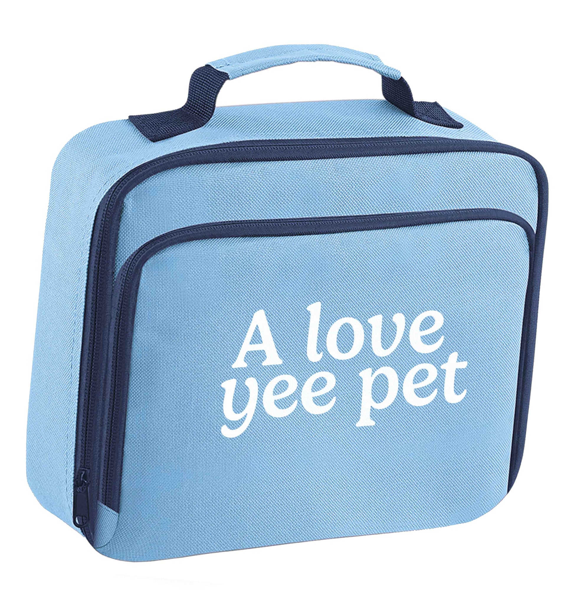 A love yee pet insulated blue lunch bag cooler