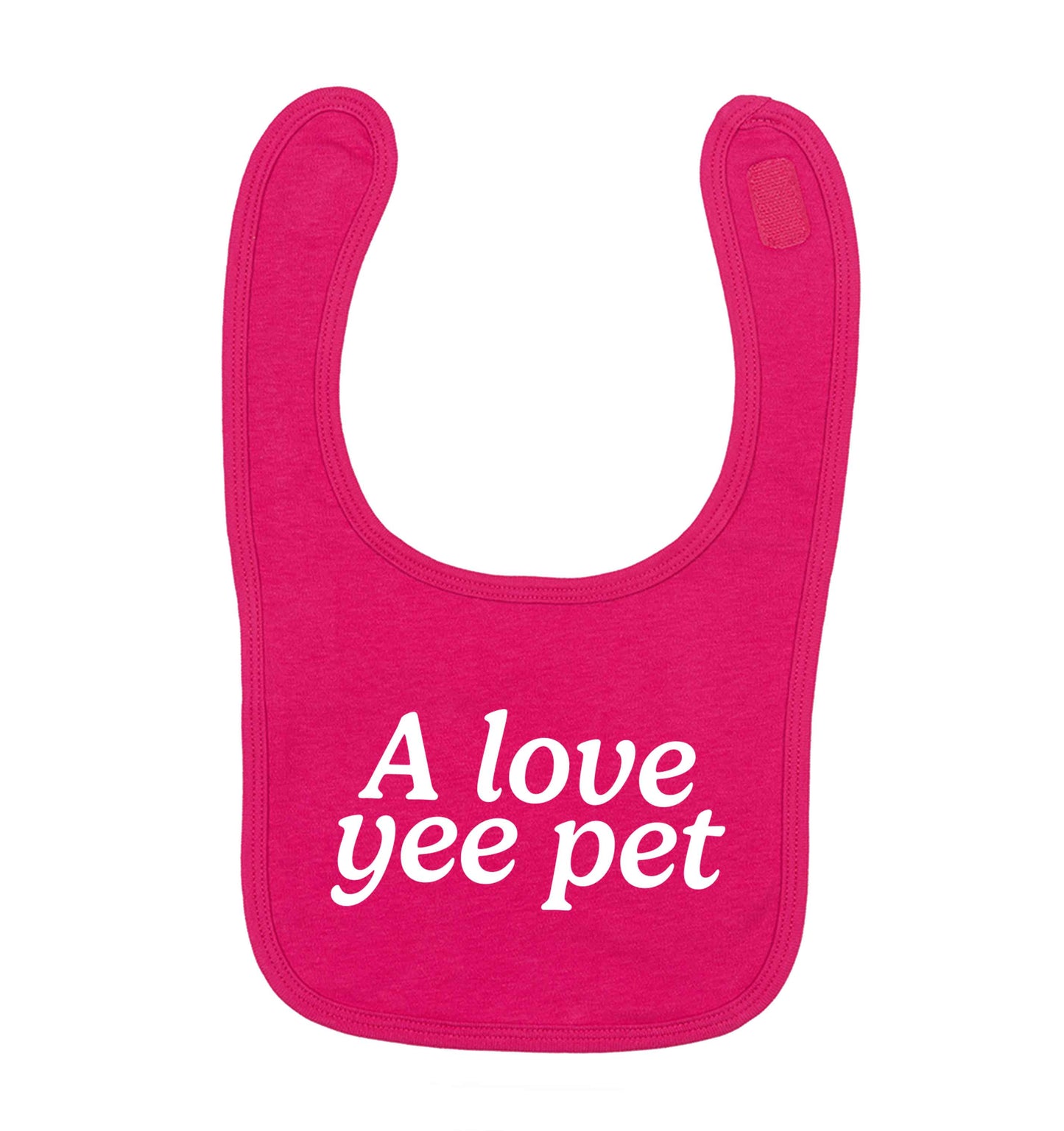 A love yee pet dark pink baby bib