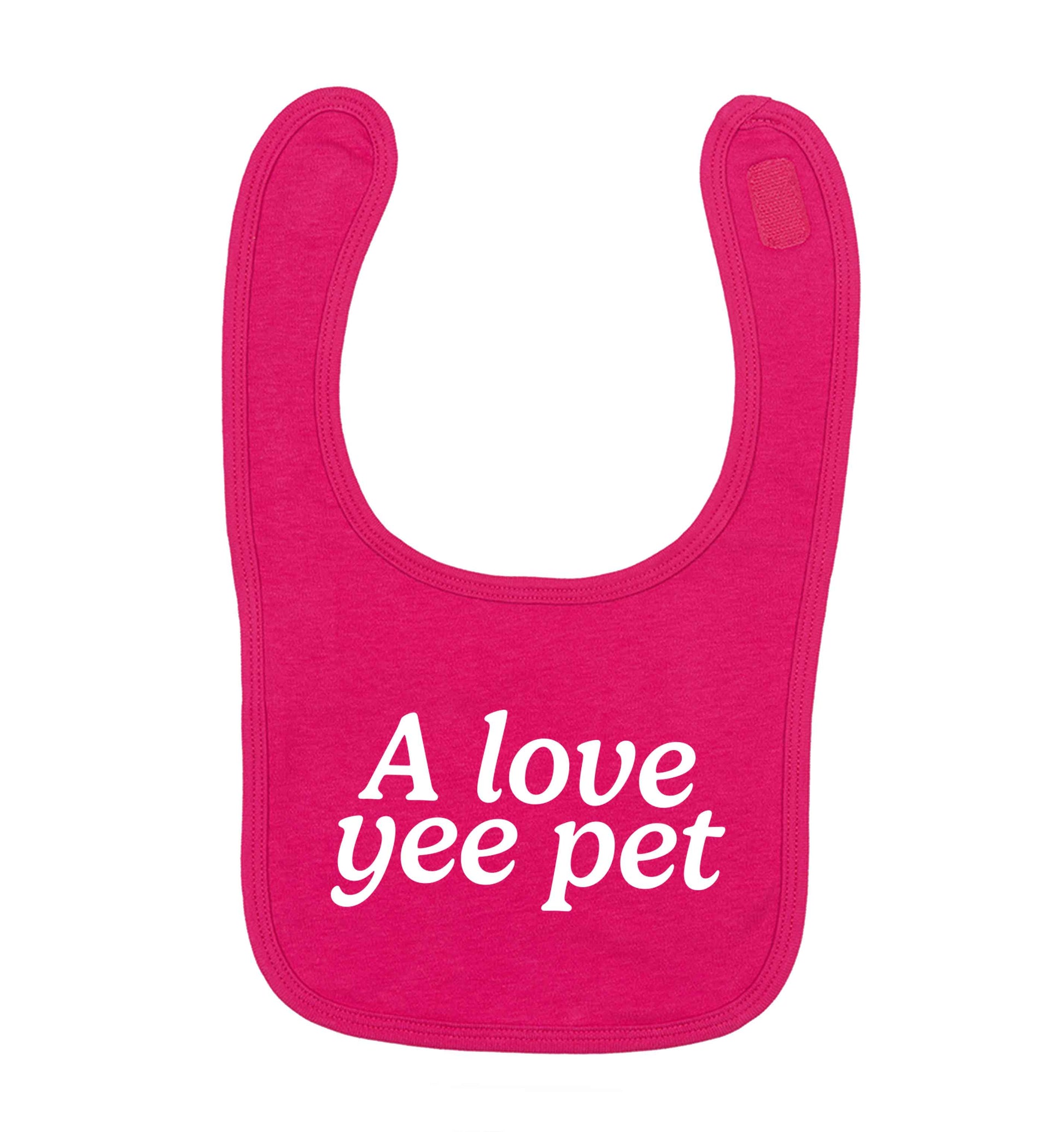 A love yee pet dark pink baby bib