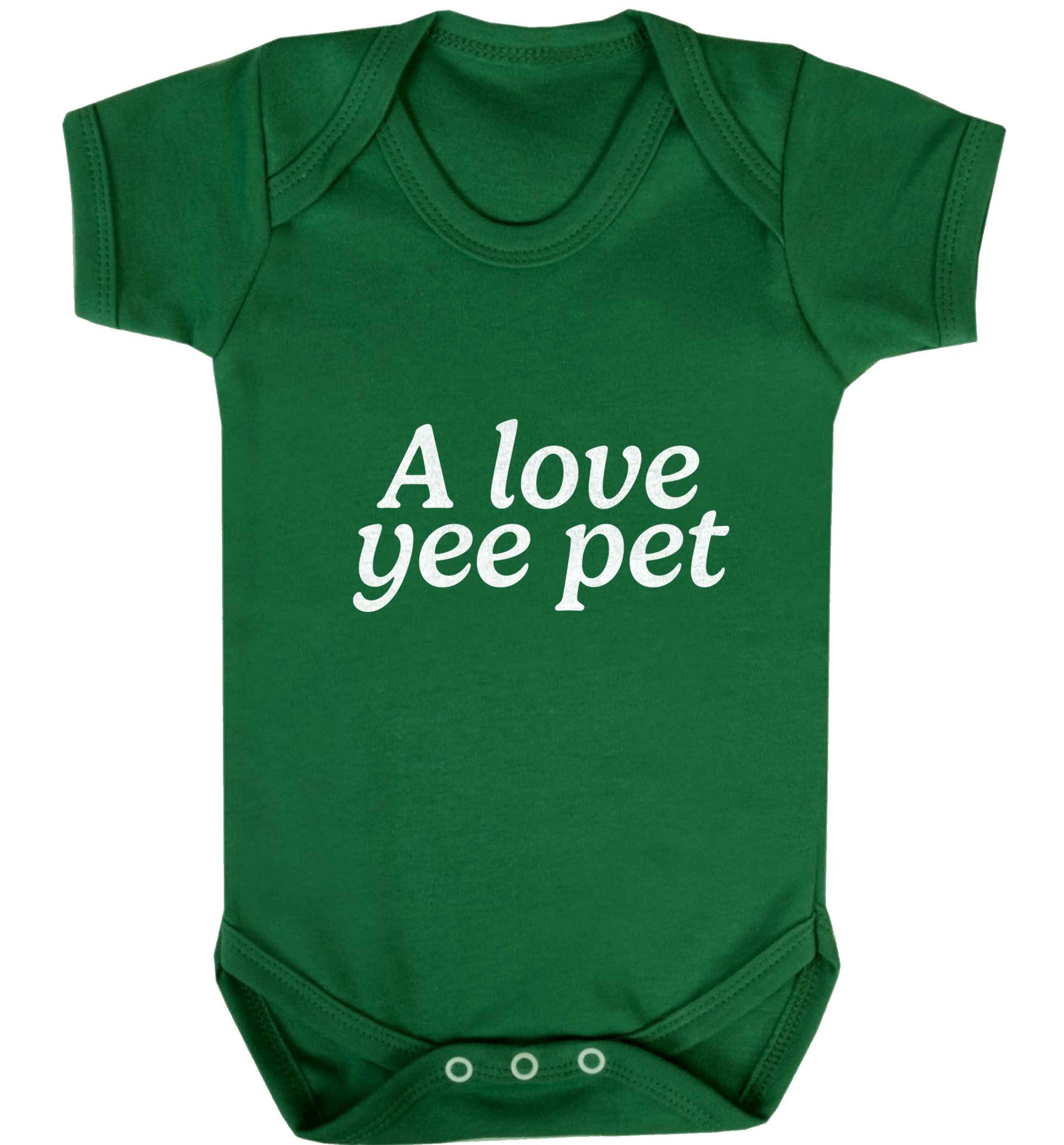 A love yee pet baby vest green 18-24 months