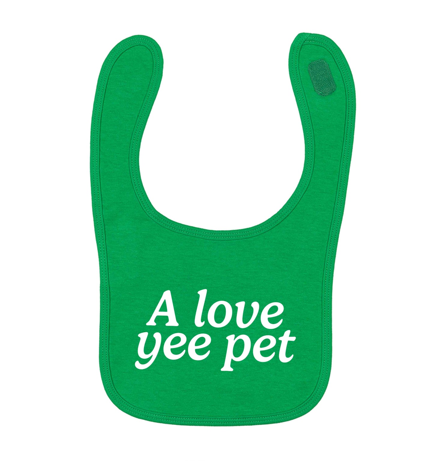 A love yee pet green baby bib