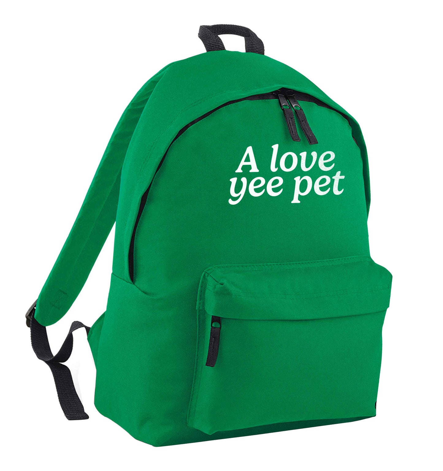 A love yee pet green adults backpack