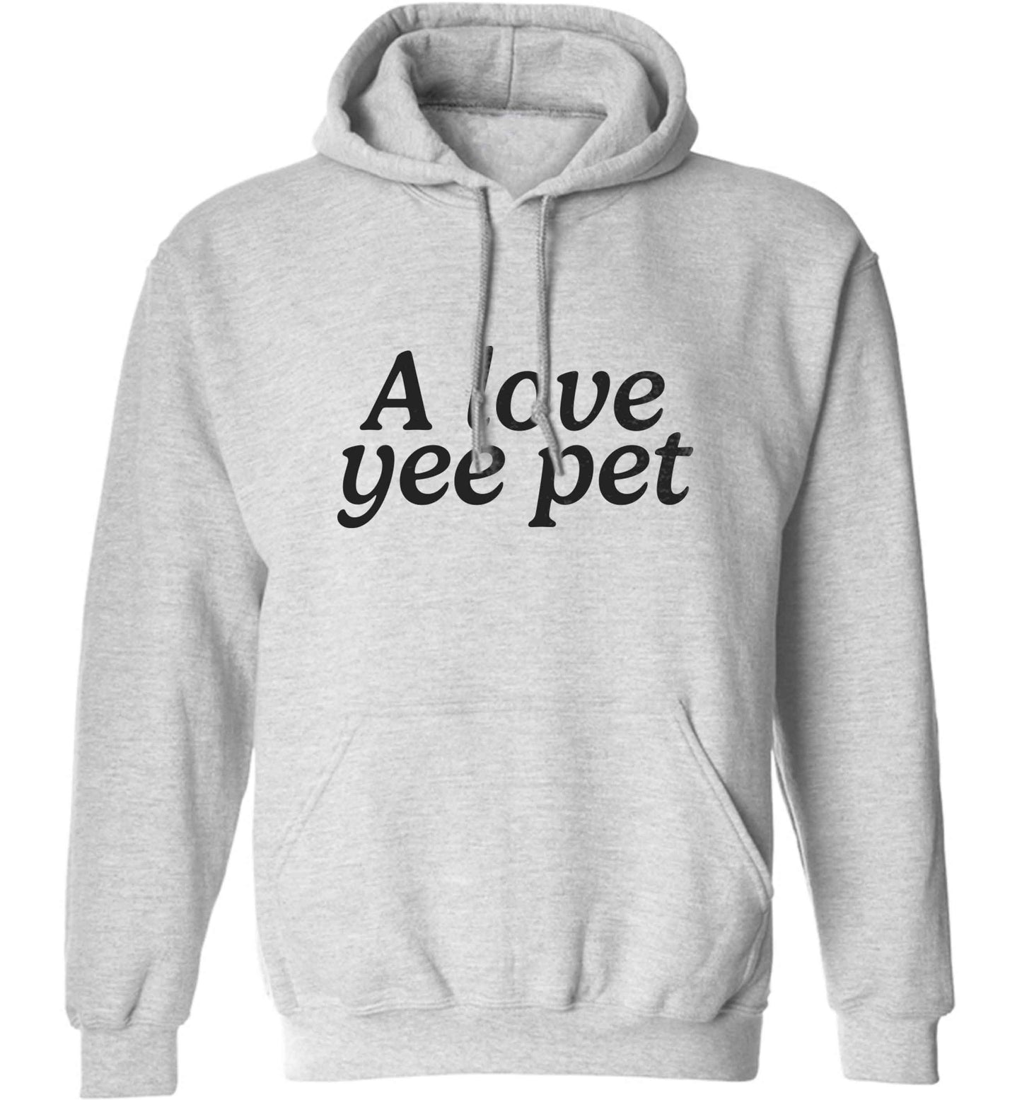 A love yee pet adults unisex grey hoodie 2XL
