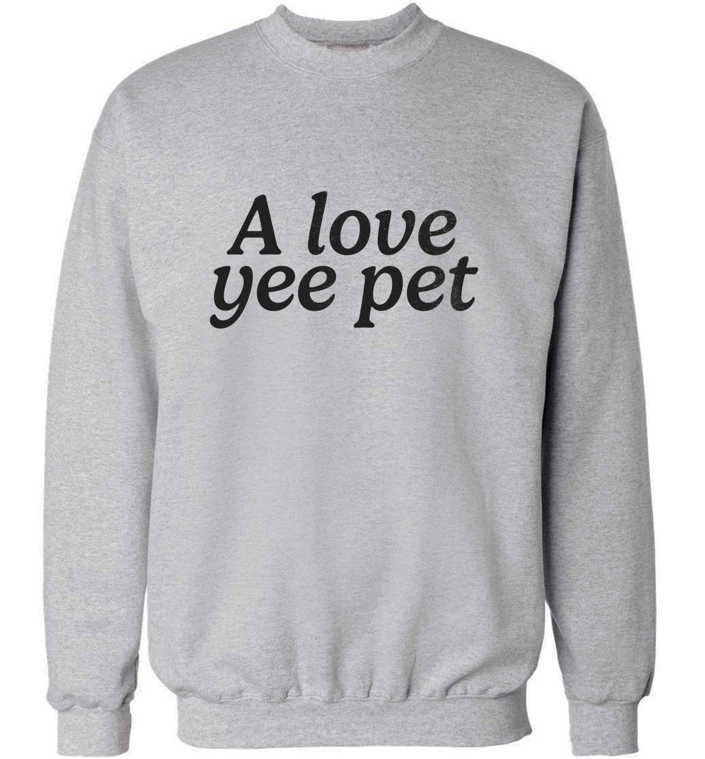 A love yee pet adult's unisex grey sweater 2XL