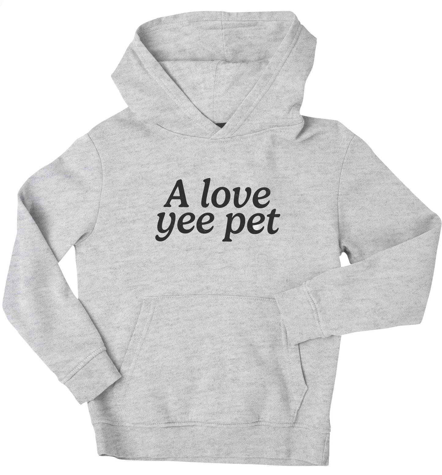 A love yee pet children's grey hoodie 12-13 Years