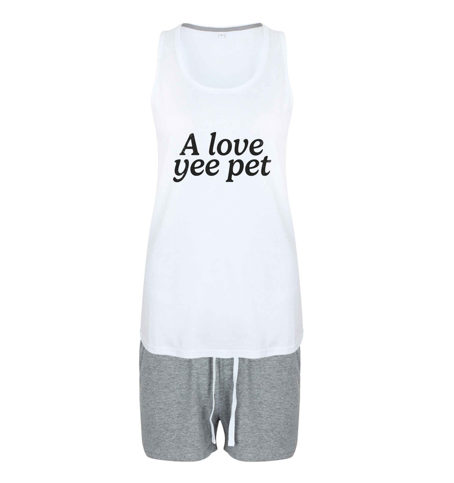 A love yee pet size XL women's pyjama shorts set in pink 