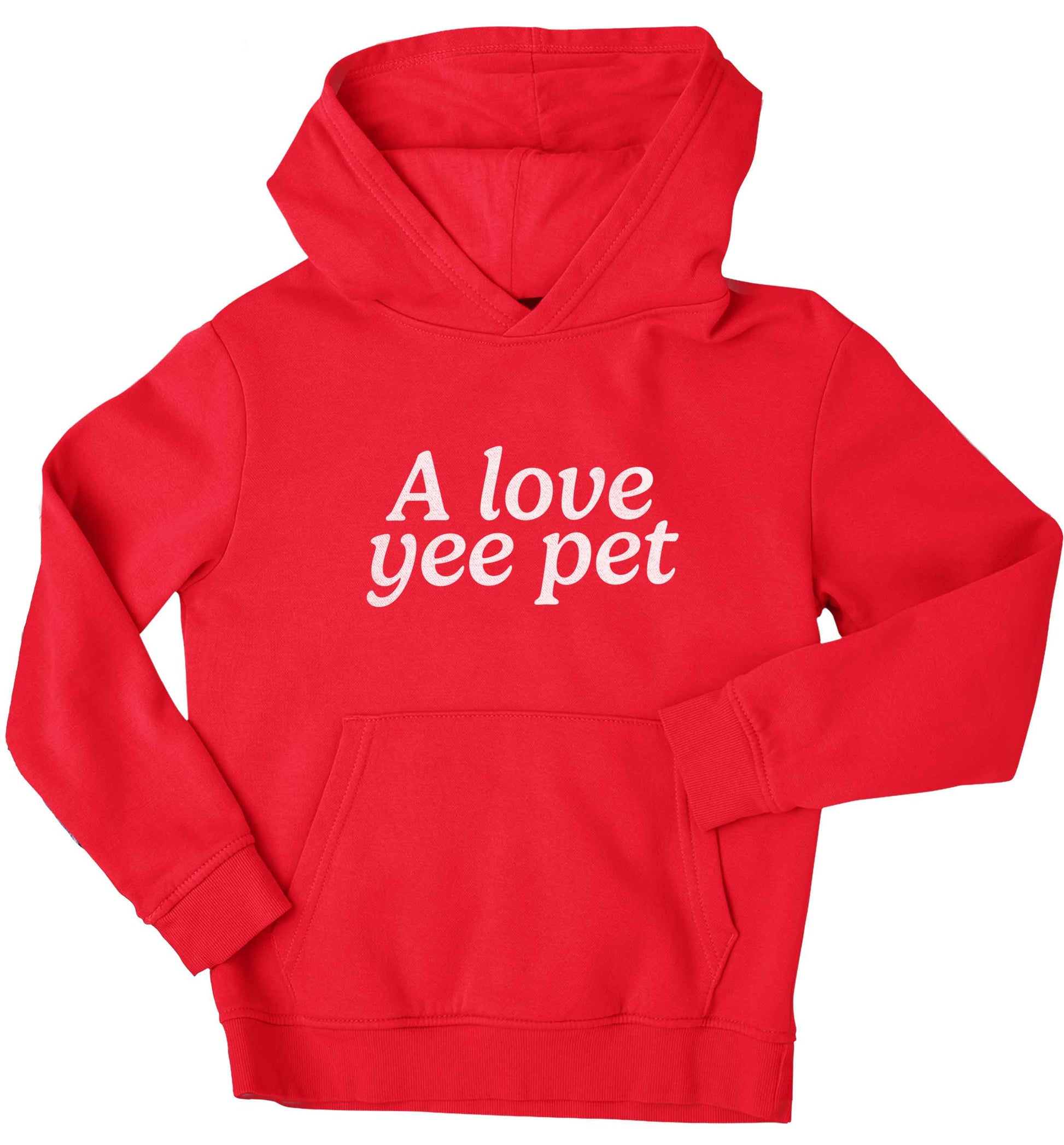 A love yee pet children's red hoodie 12-13 Years