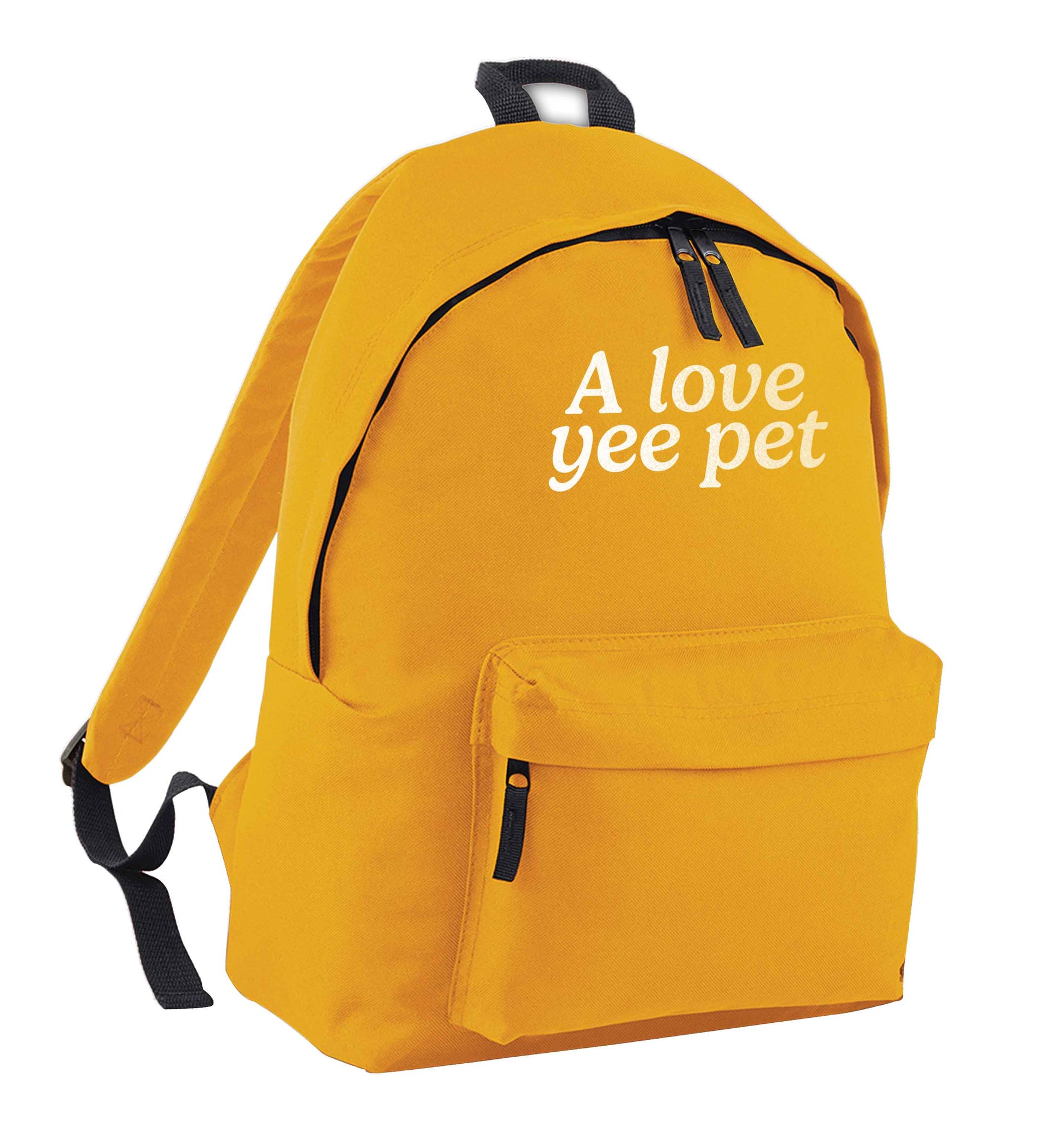 A love yee pet mustard adults backpack
