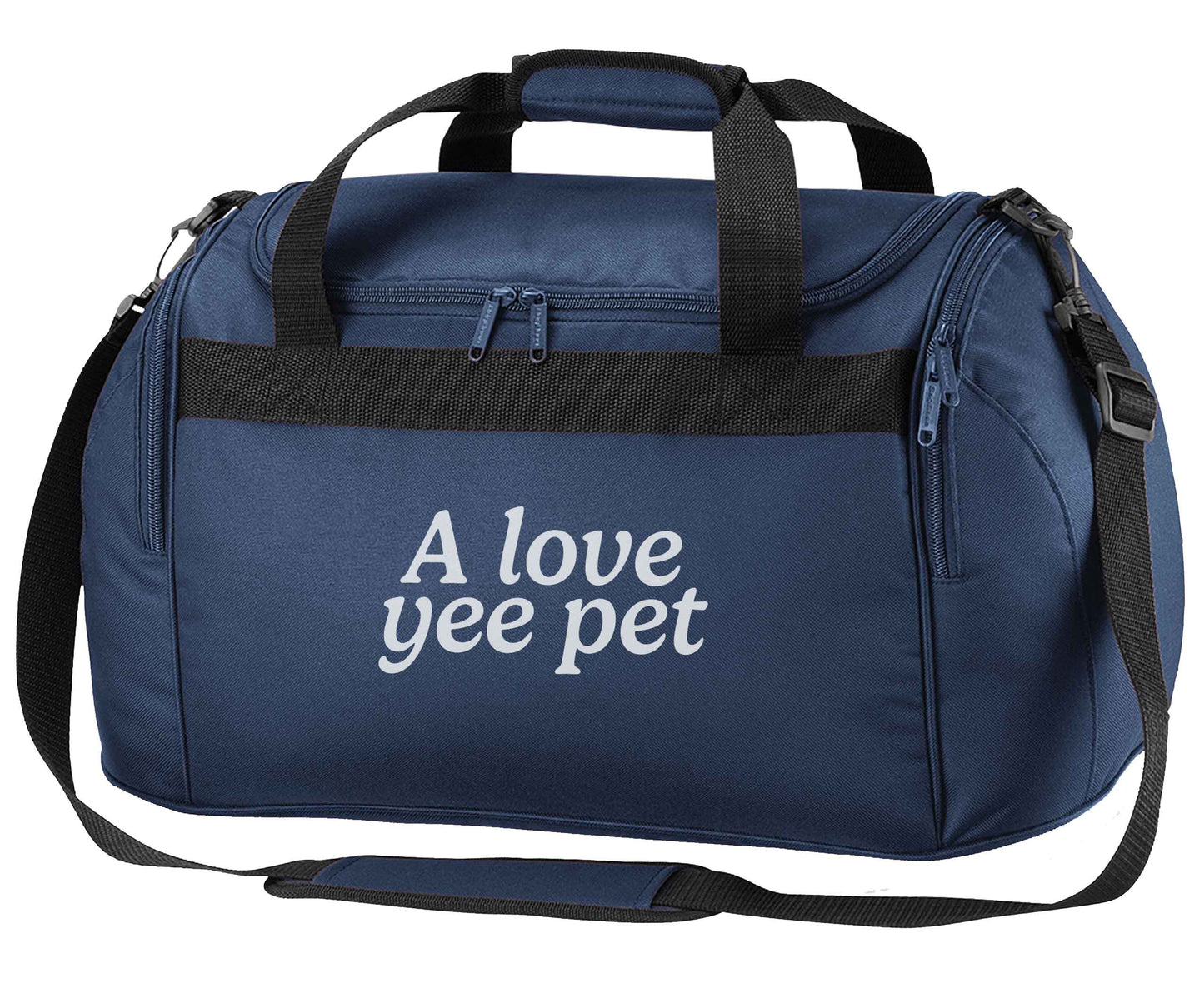 A love yee pet navy holdall / duffel bag