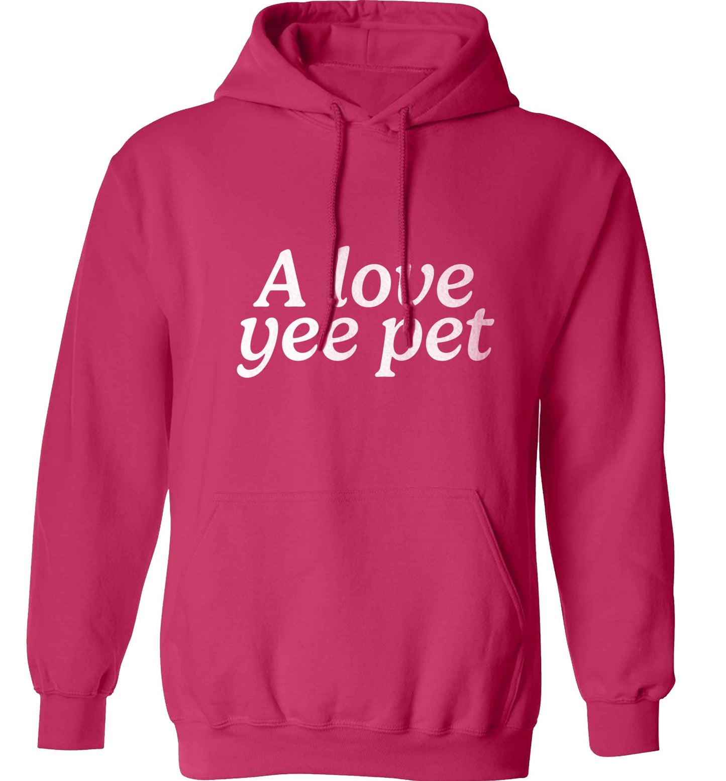 A love yee pet adults unisex pink hoodie 2XL