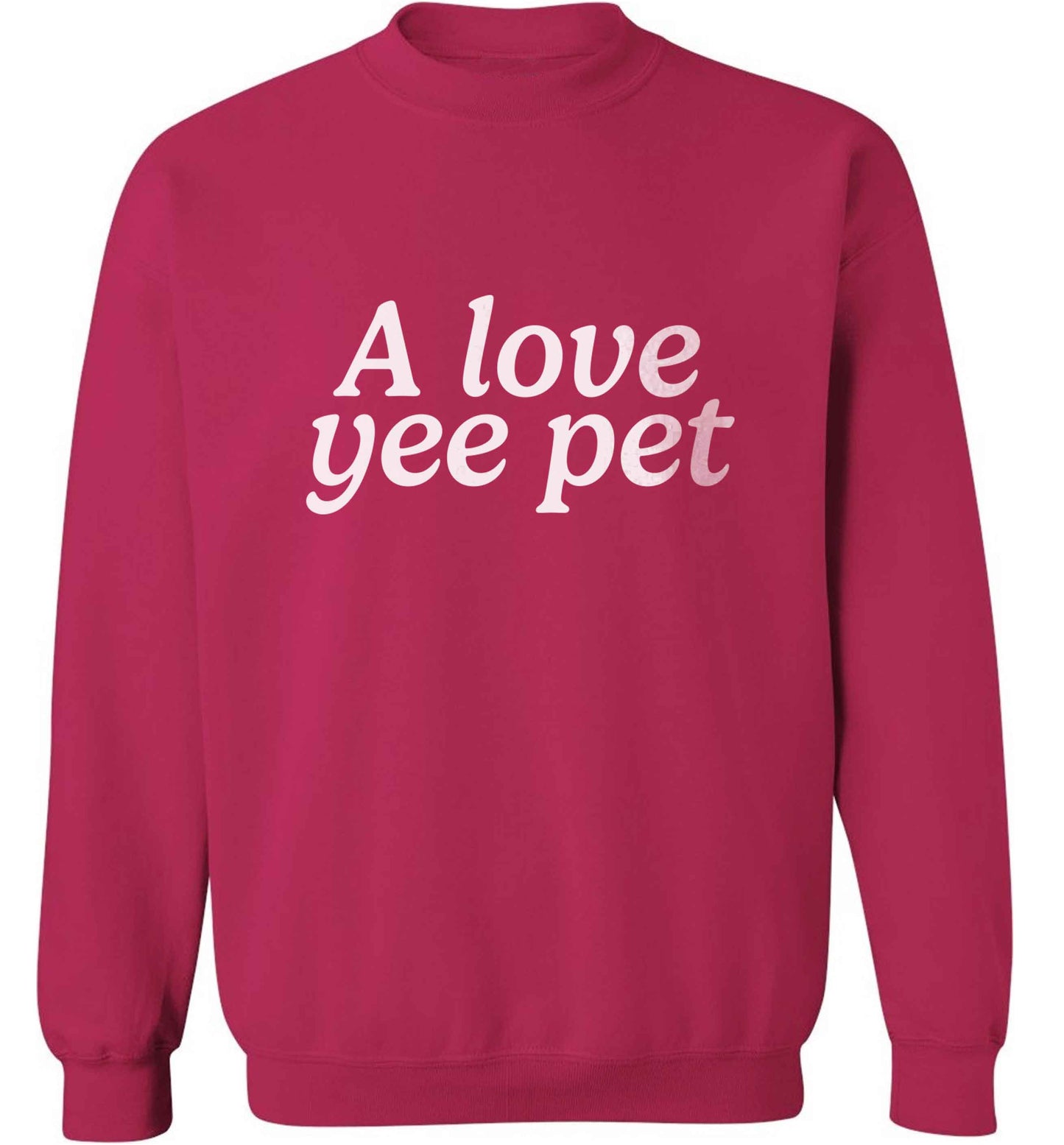 A love yee pet adult's unisex pink sweater 2XL