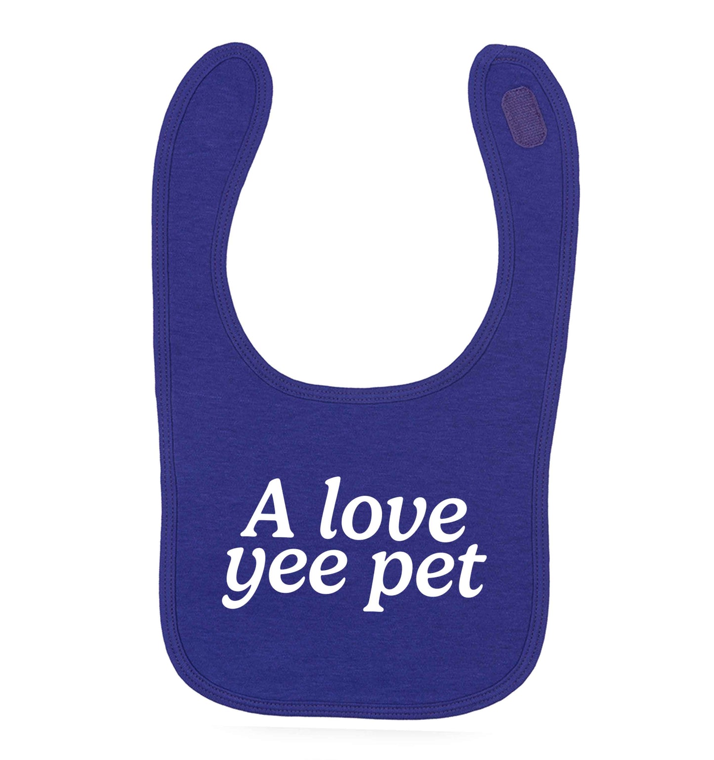 A love yee pet purple baby bib